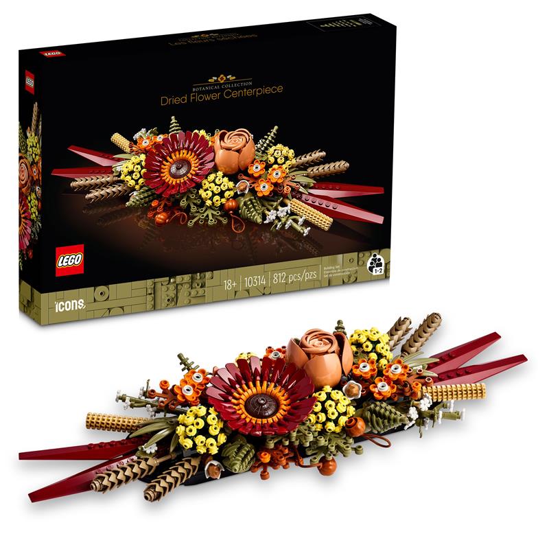LEGO Icons Dried Flower Centerpiece Set for Adults 10314