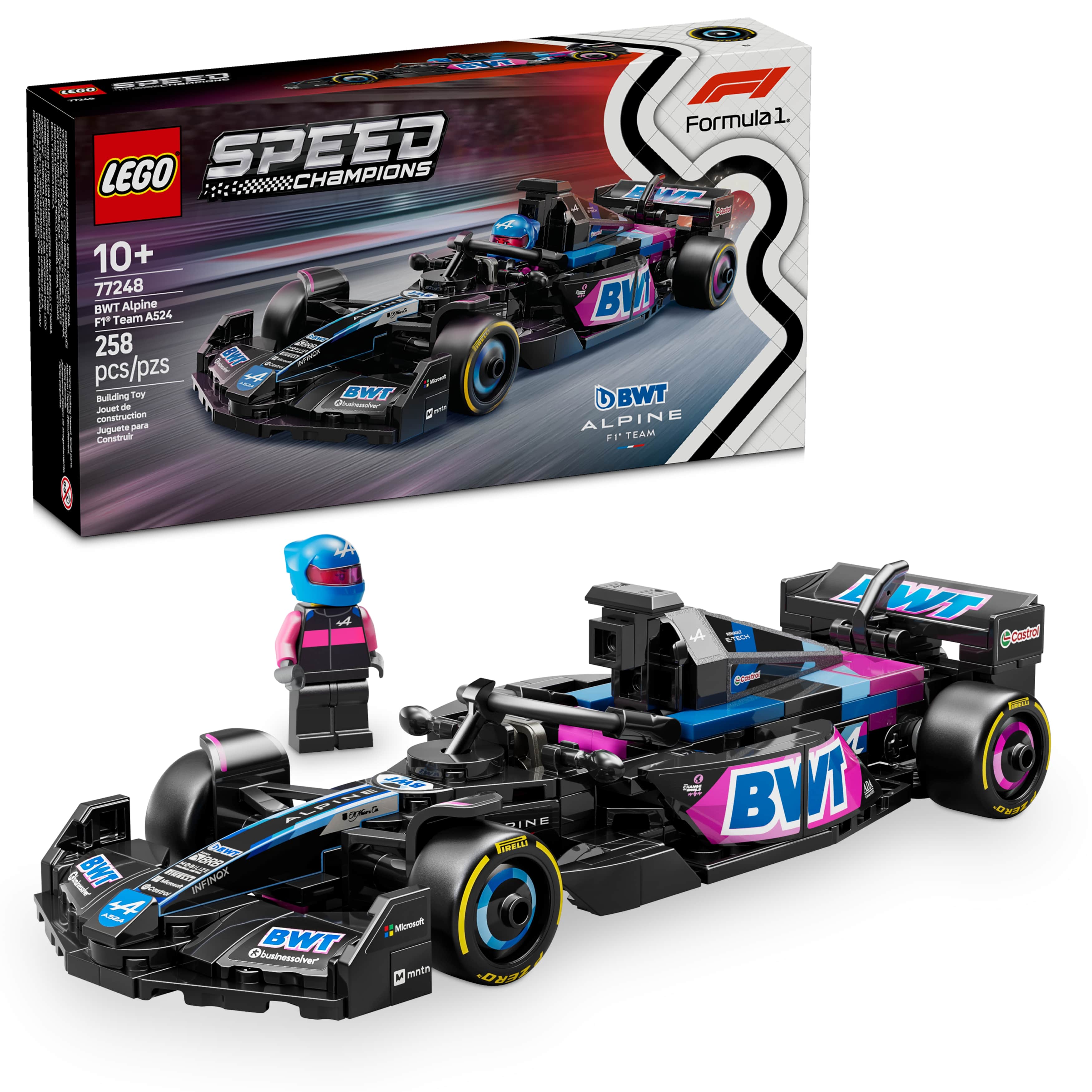LEGO Speed Champions BWT Alpine F1 Team A524 Race Car Toy Building Set
