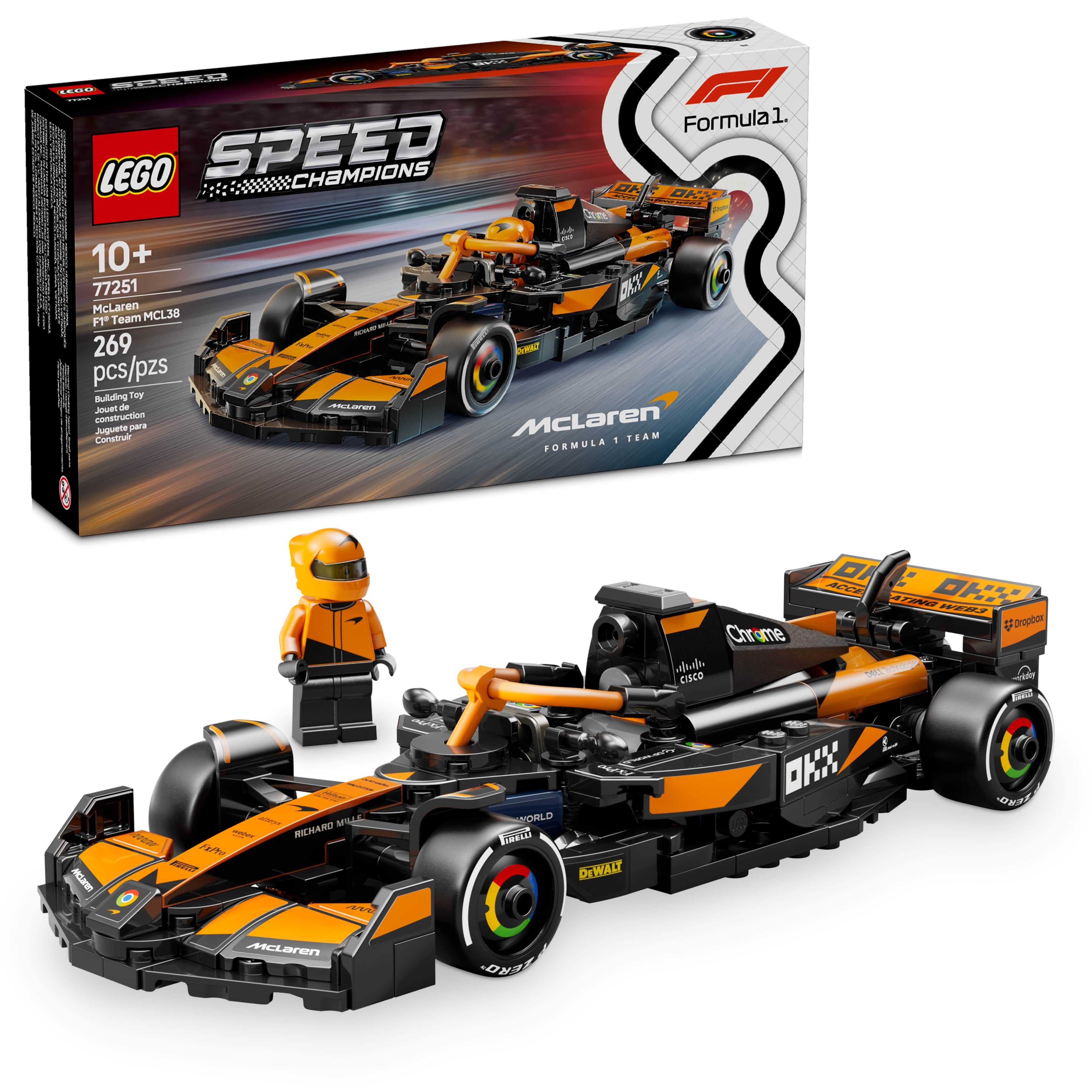 LEGO Speed Champions McLaren F1 Team MCL38 Race Car Toy Building Set 7