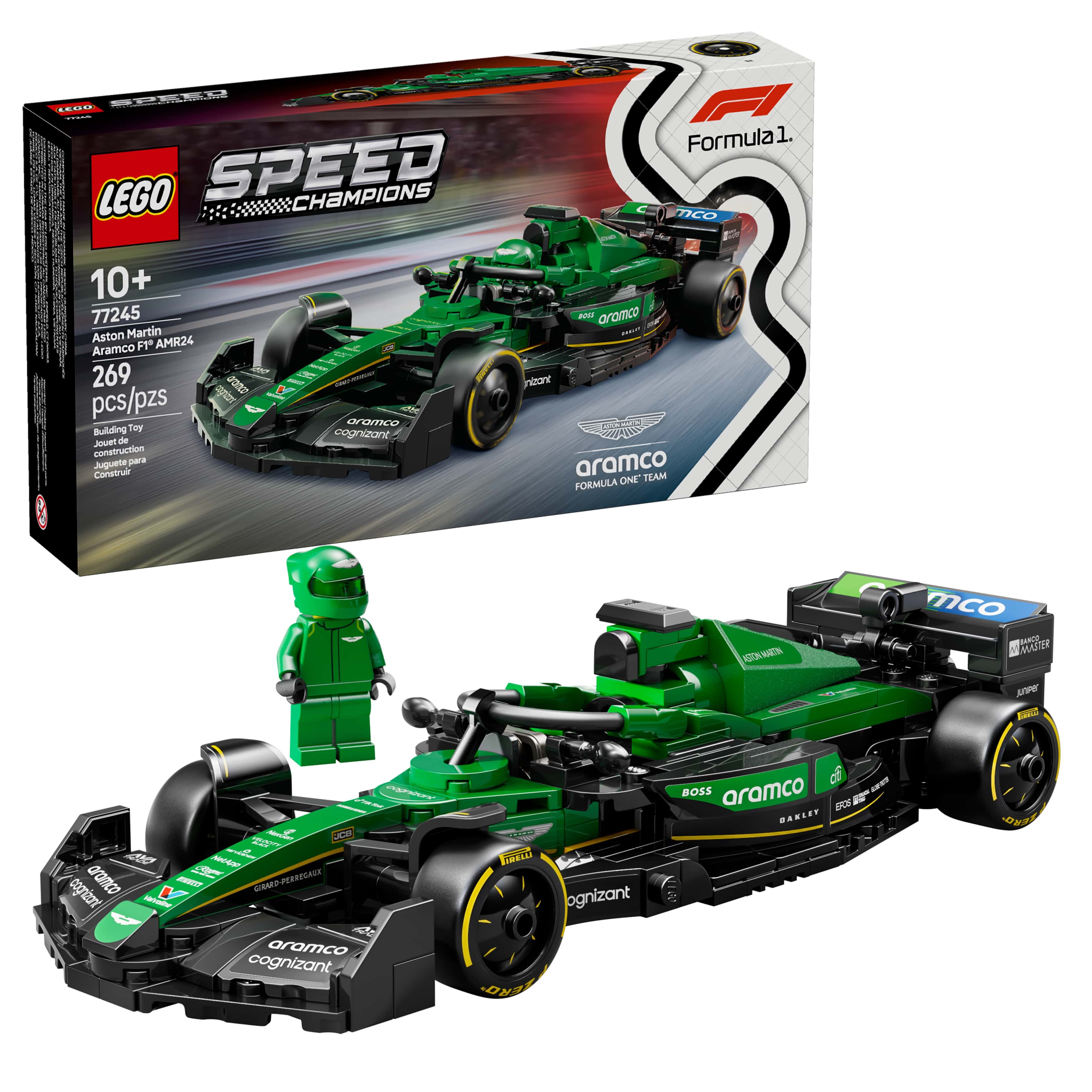 LEGO Speed Champions Aston Martin Aramco F1 AMR24 Race Car Building To