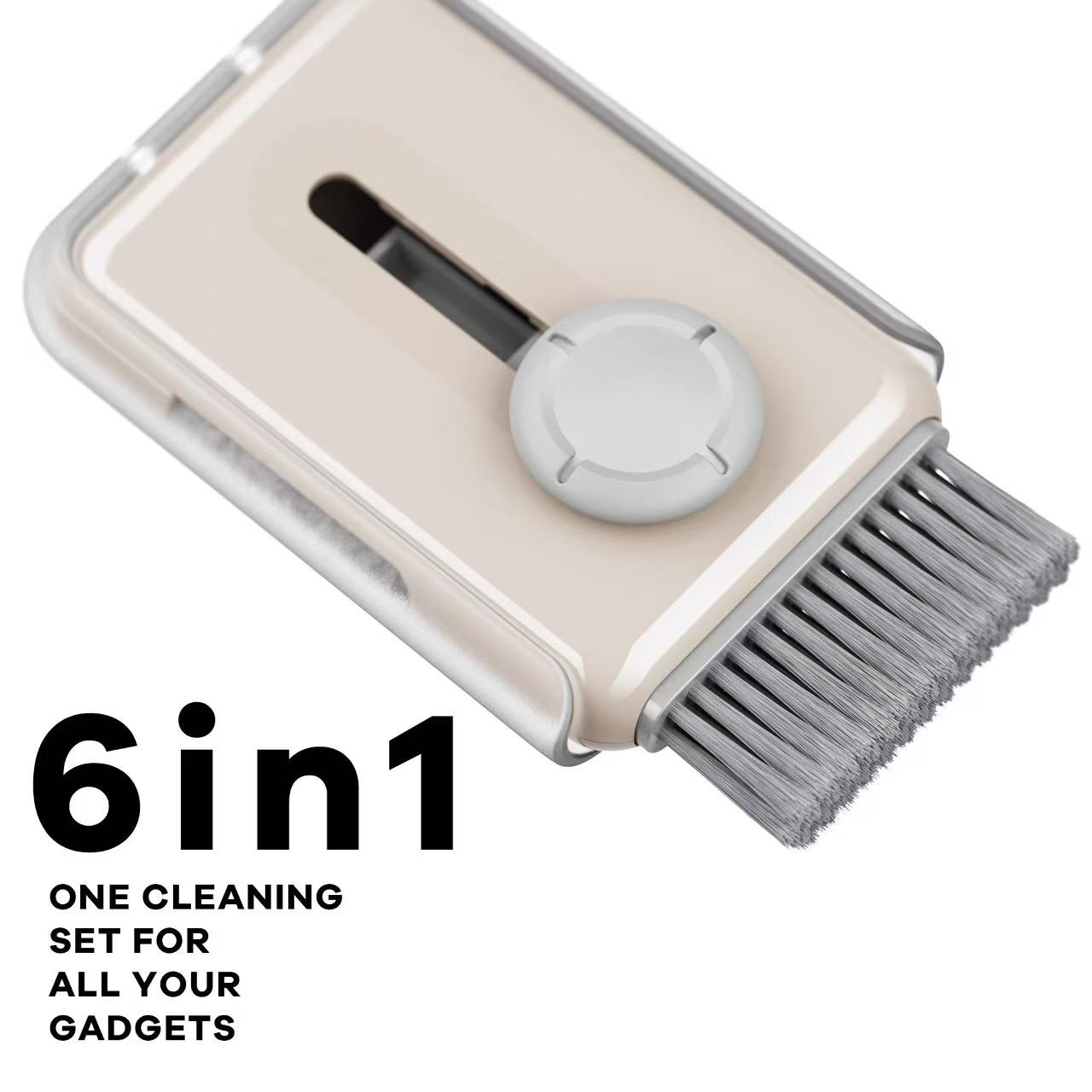 YUNZII Brosse de nettoyage multifonction 6 en 1 - Beige