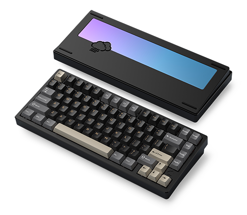 WOB RAINY75 75% Black Customized Mechanical Aluminum Keyboard(Open Box)