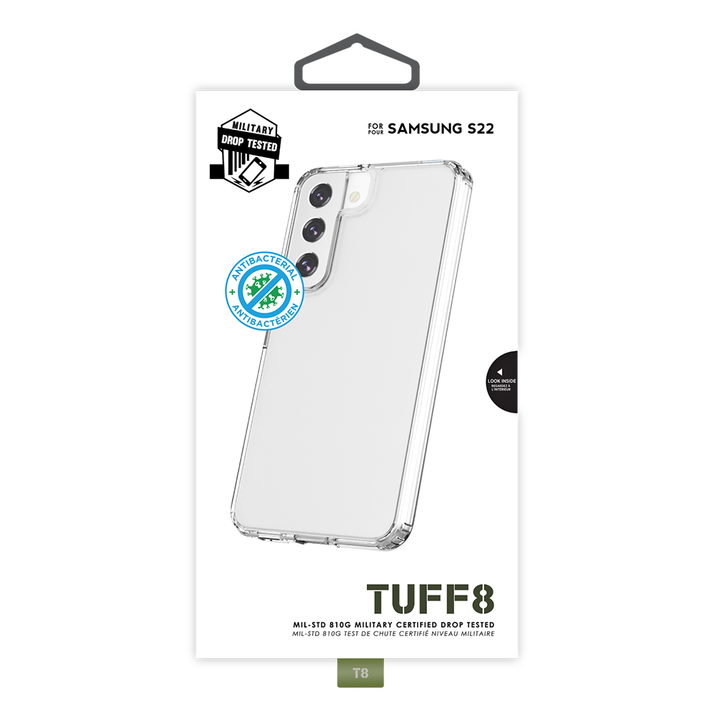 TUFF8 - ETUI ARRIÈRE TRANSPARENTE POUR SAMSUNG GALAXY S22(Open Box)