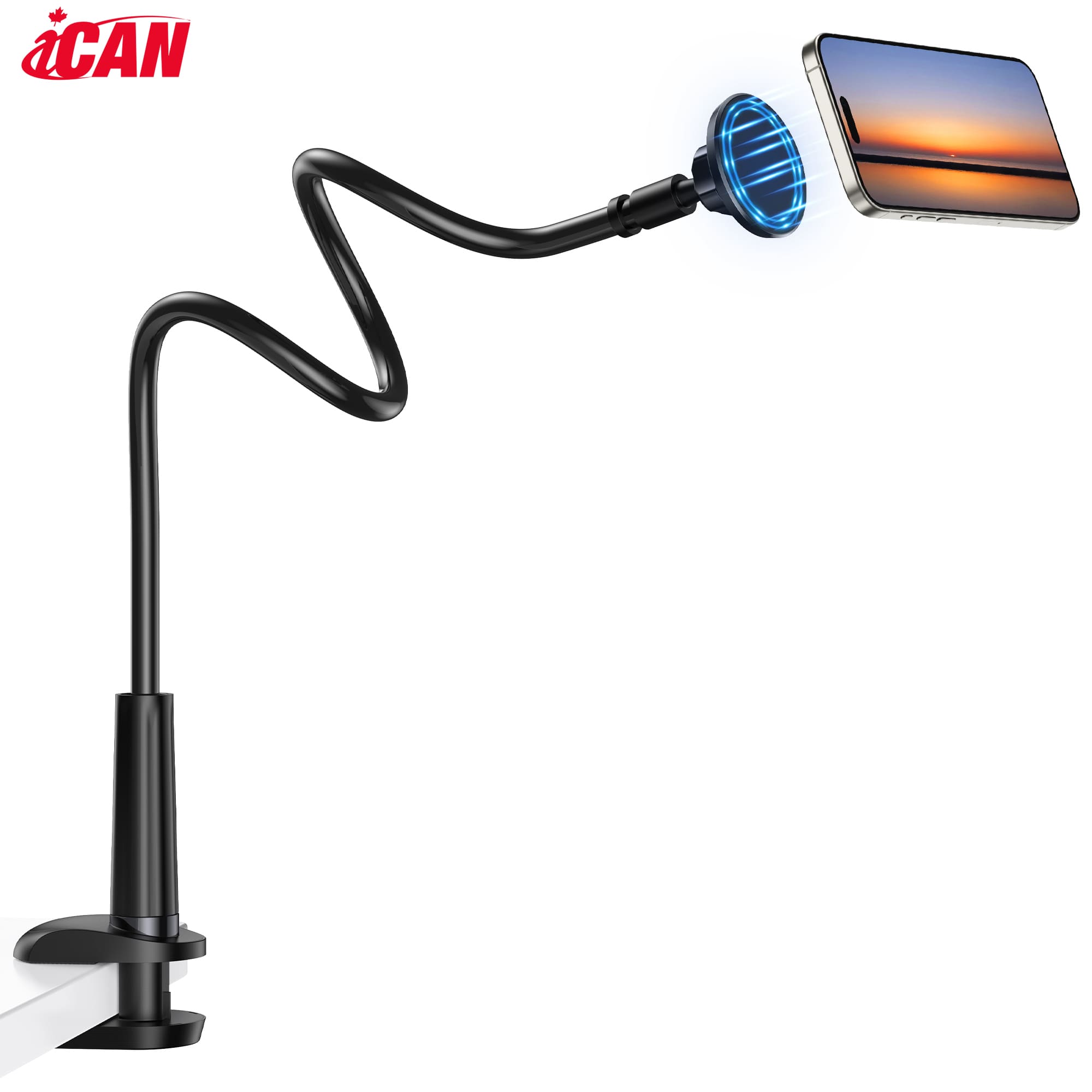 iCAN H049 Pince magnétique flexible pour téléphone avec anneau magnéti