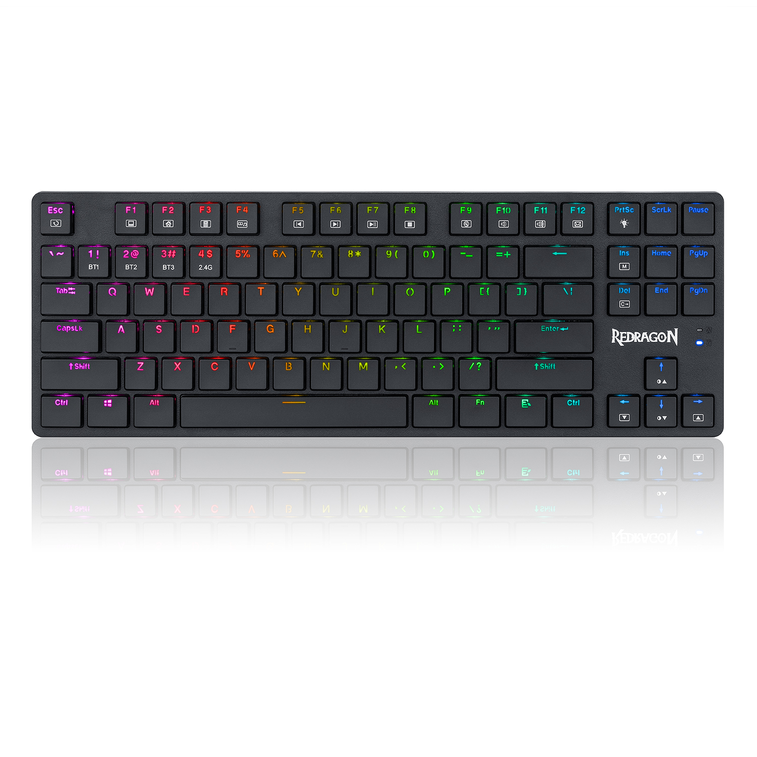 Redragon K539RGB 2.4G Wireless/ Bluetooth/ Wired TKL gaming keyboard black, Low-profile mechanical switches，Brown Switch，RGB ba