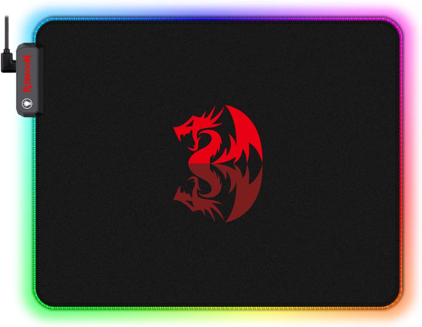 Redragon RGB LED Large Gaming Mouse Pad Soft Mat with Nonslip Base, Stitched Edges (330 x 260 x 3mm)(Open Box)