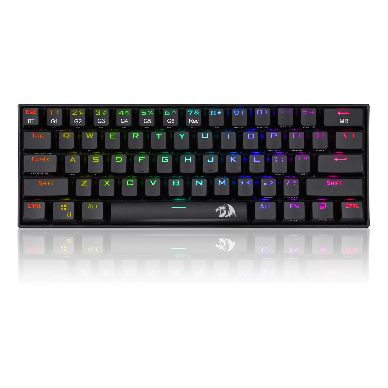 Redragon K530 Pro-brown switch, 60% Wireless RGB Mechanical Keyboard, hot-swappable | Bluetooth | 2.4Ghz | Wired 3-Mode | 61...