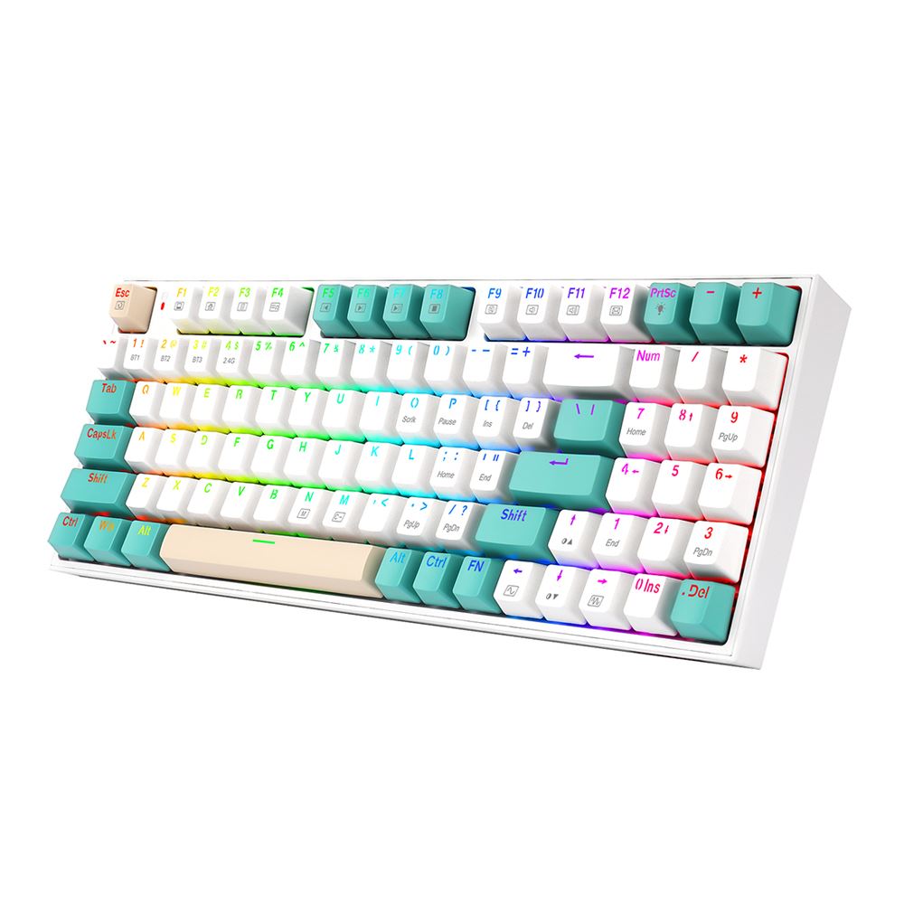 Redragon K643 PRO 3-Mode Wireless/Bluetooth 94 Key RGB Backlit Hot-Swappable Mechanical Gaming Keyboard - Brown Switches