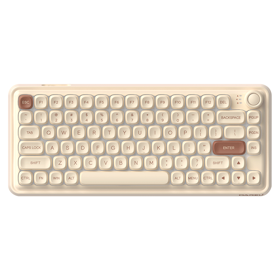 DAREU Z82 Clavier mécanique tri-mode 2,4 GHz sans fil/Bluetooth personnalisé avec interrupteurs linéaires silencieux, molett...