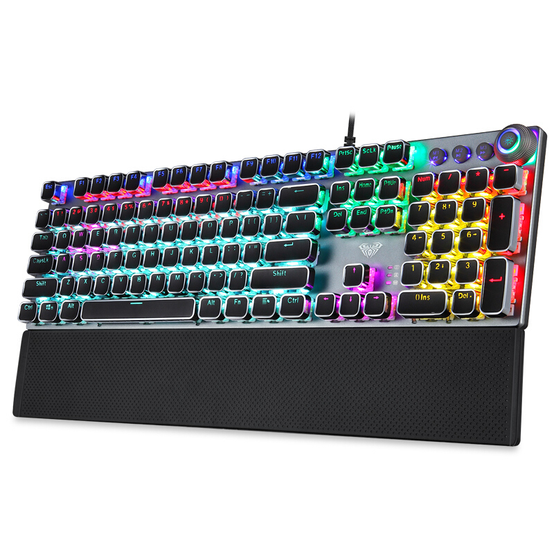 AULA F2088 Typewriter Style Mechanical Gaming Keyboard Blue Switches