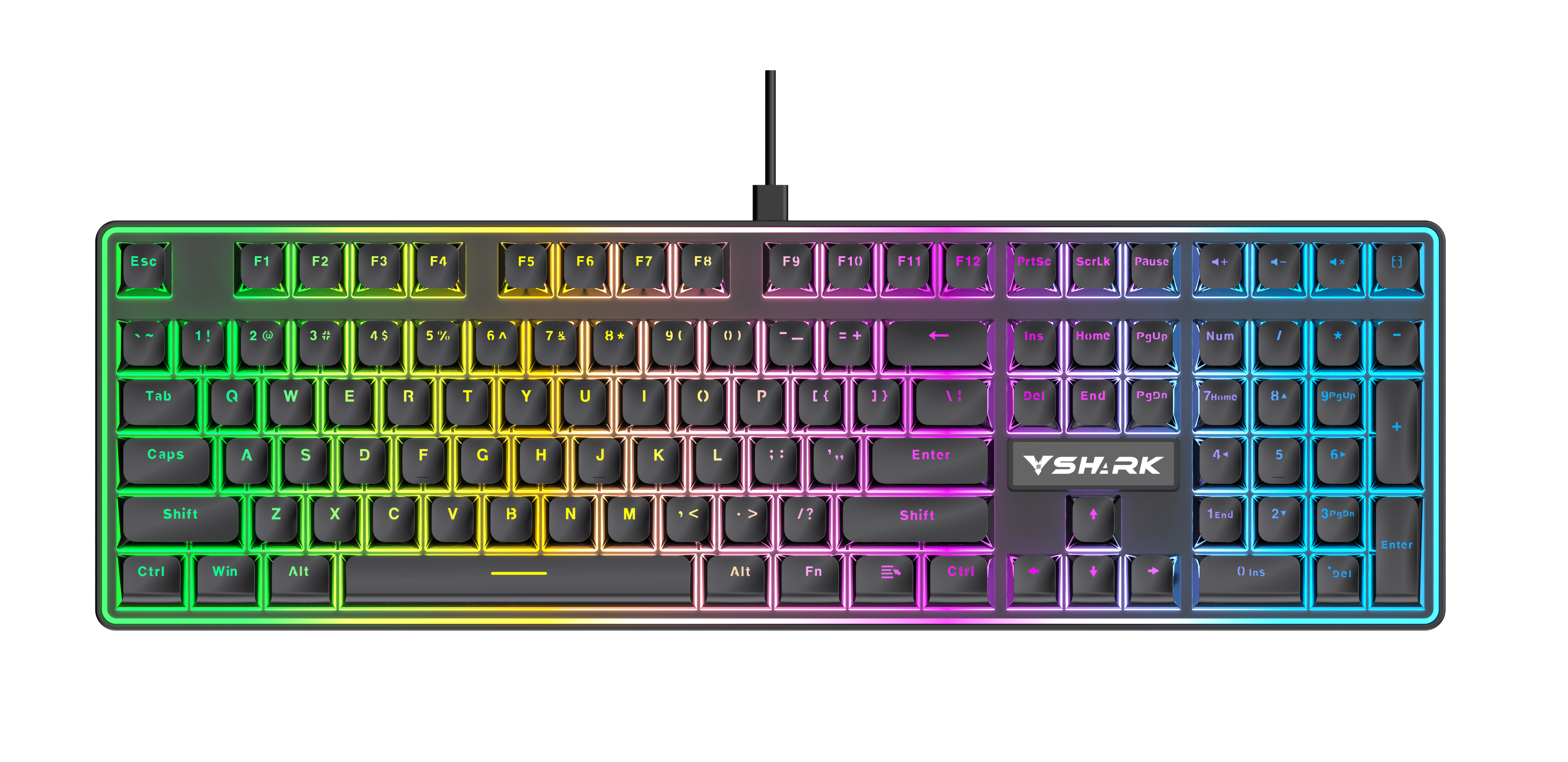 iCAN 104 Key Wired Rainbow Membrane Gaming Keyboard