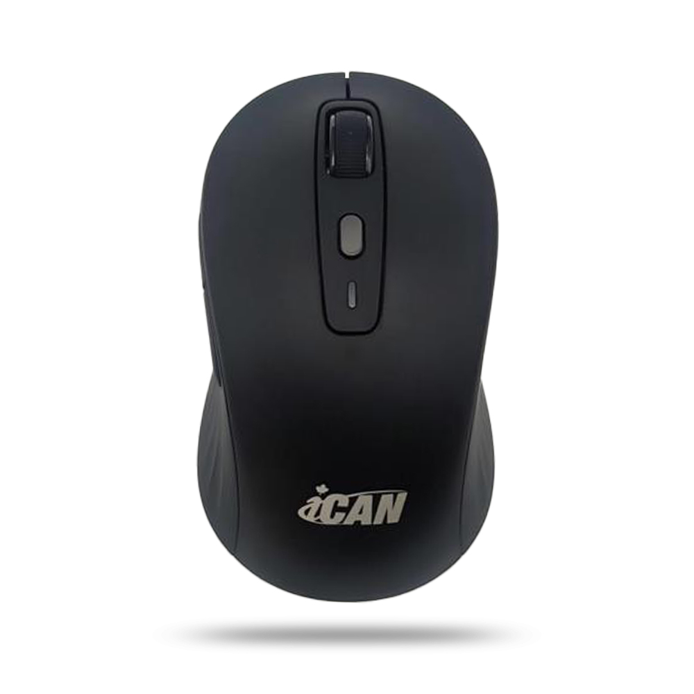 Souris de bureau sans fil iCAN noire 2,4 GHz/Bluetooth, 1 600 DPI, 6 boutons