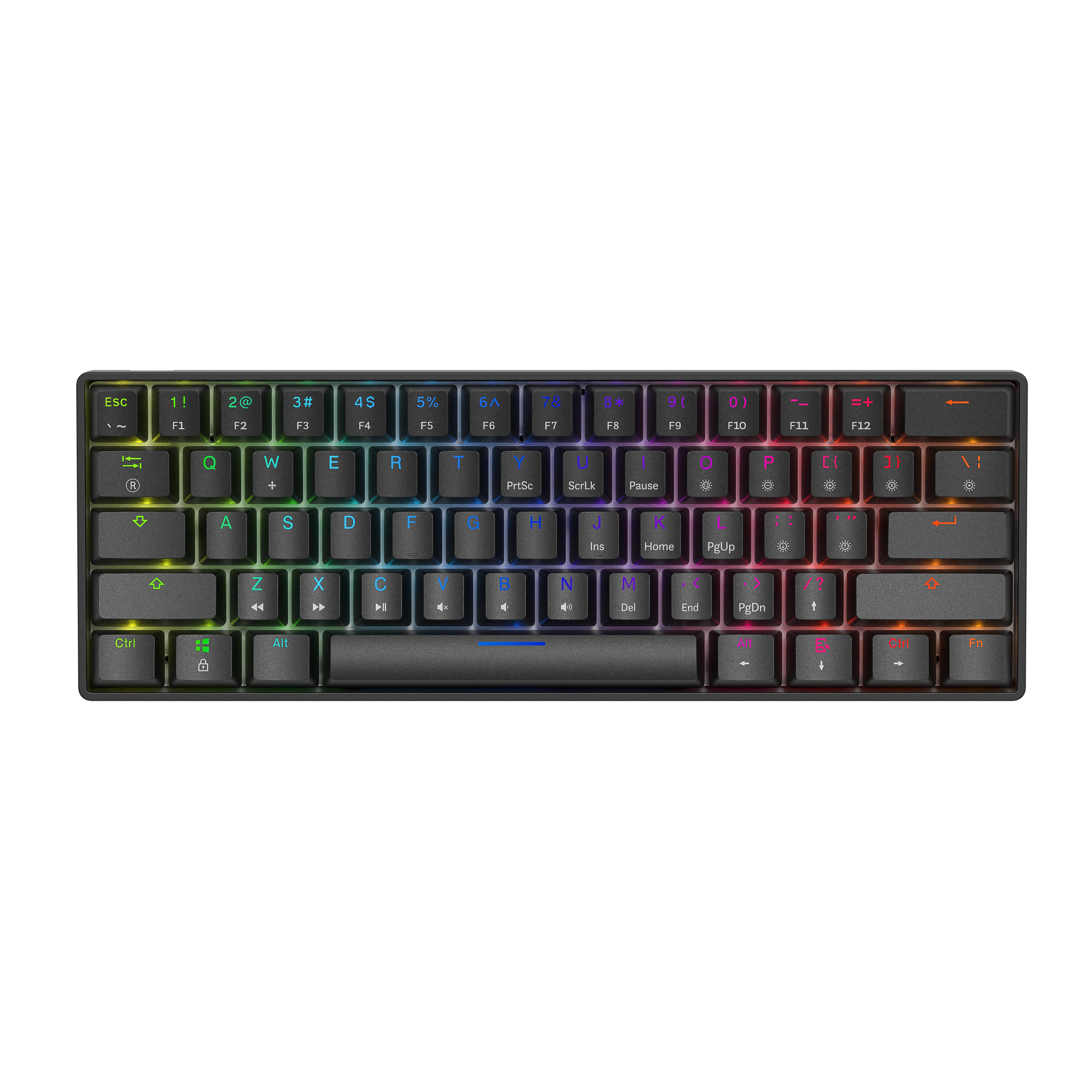 Clavier de jeu mécanique filaire RGB iCAN 60 % noir, commutateur rouge linéaire