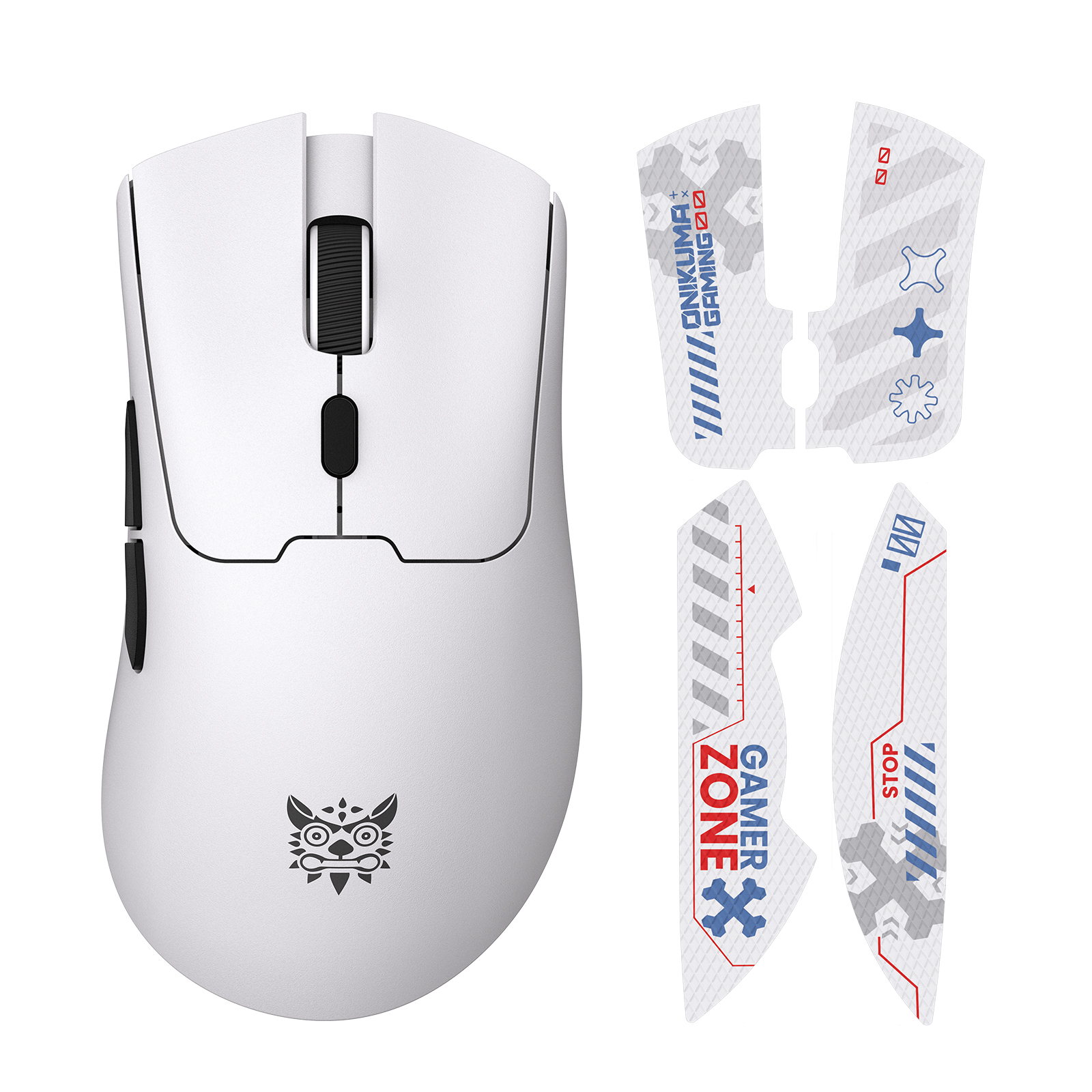 Souris de jeu sans fil tri-modale ONIKUMA DM01 blanche avec autocollan(Open Box)