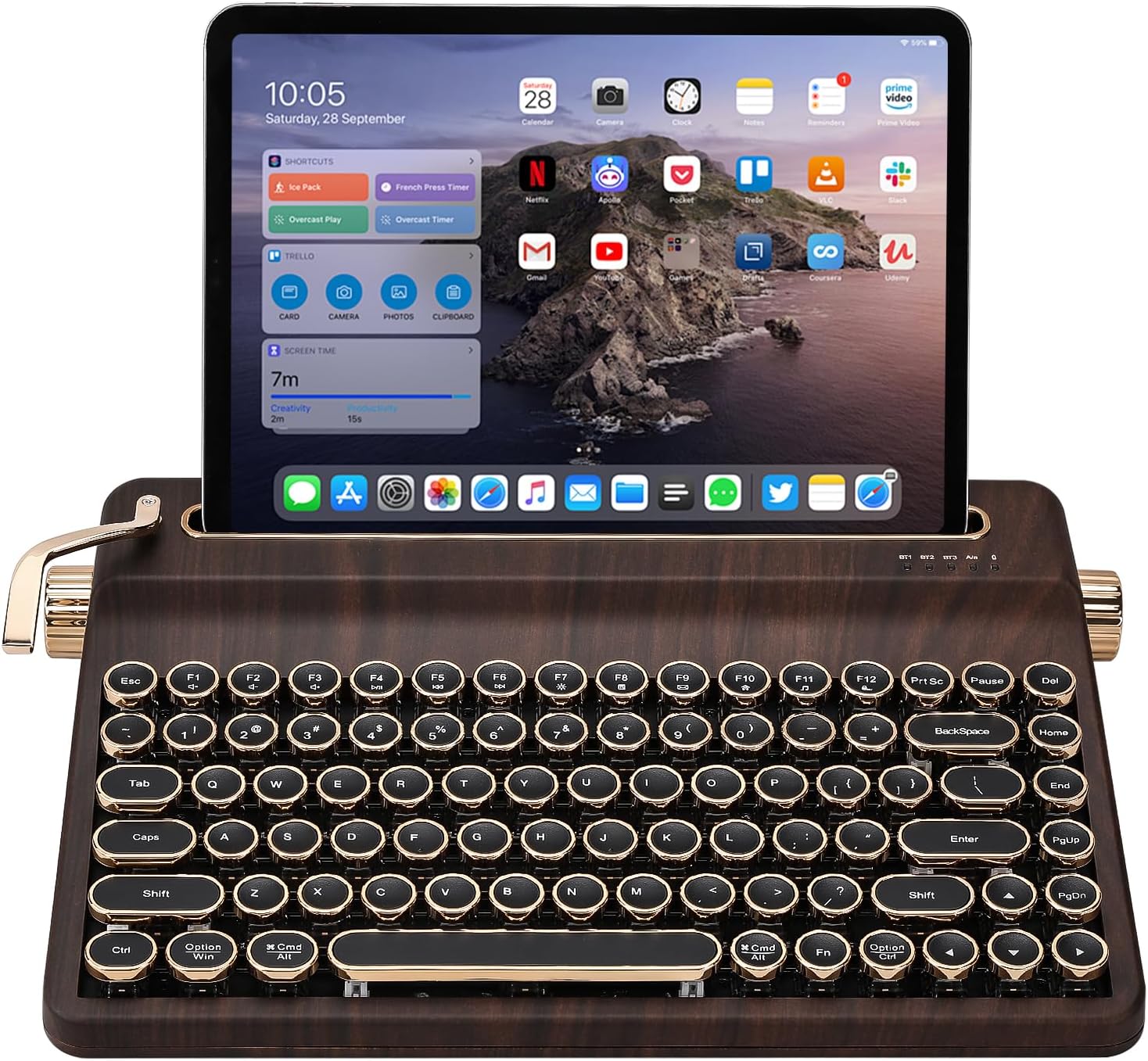 YUNZII QL75 Wireless Hot Swap Retro Mechanical Typewriter Keyboard(Open Box)