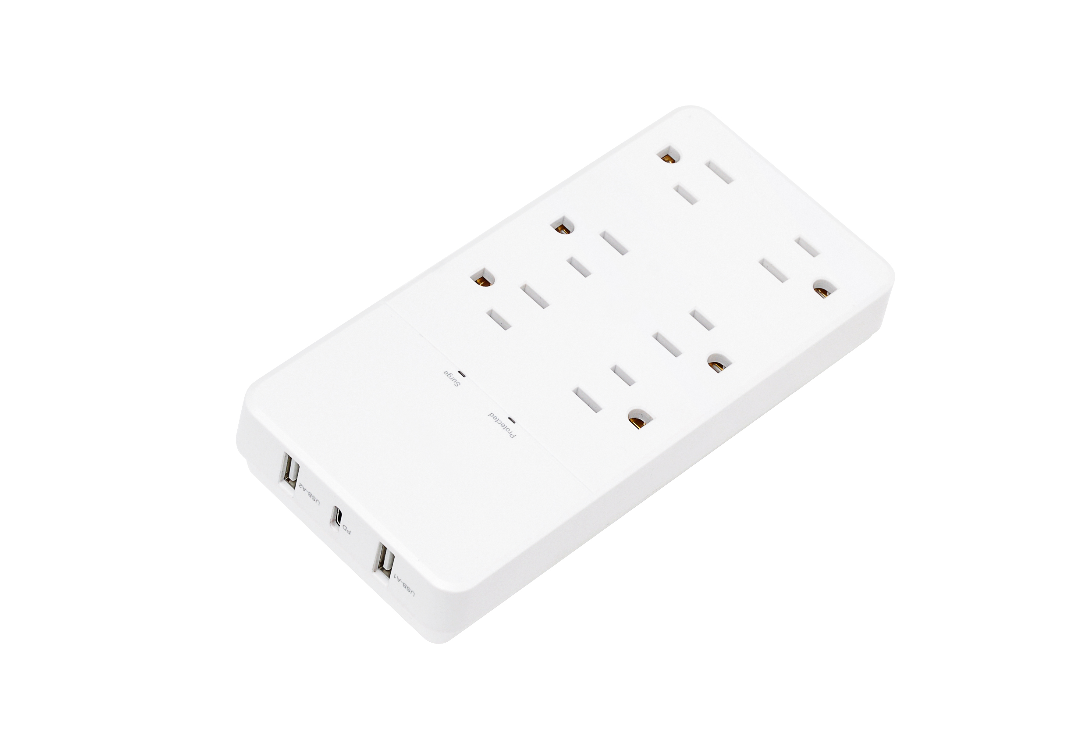 iCAN 6 Outlets Wall Tap Surge Protector with 2 USB-A and 1 USB-C Ports