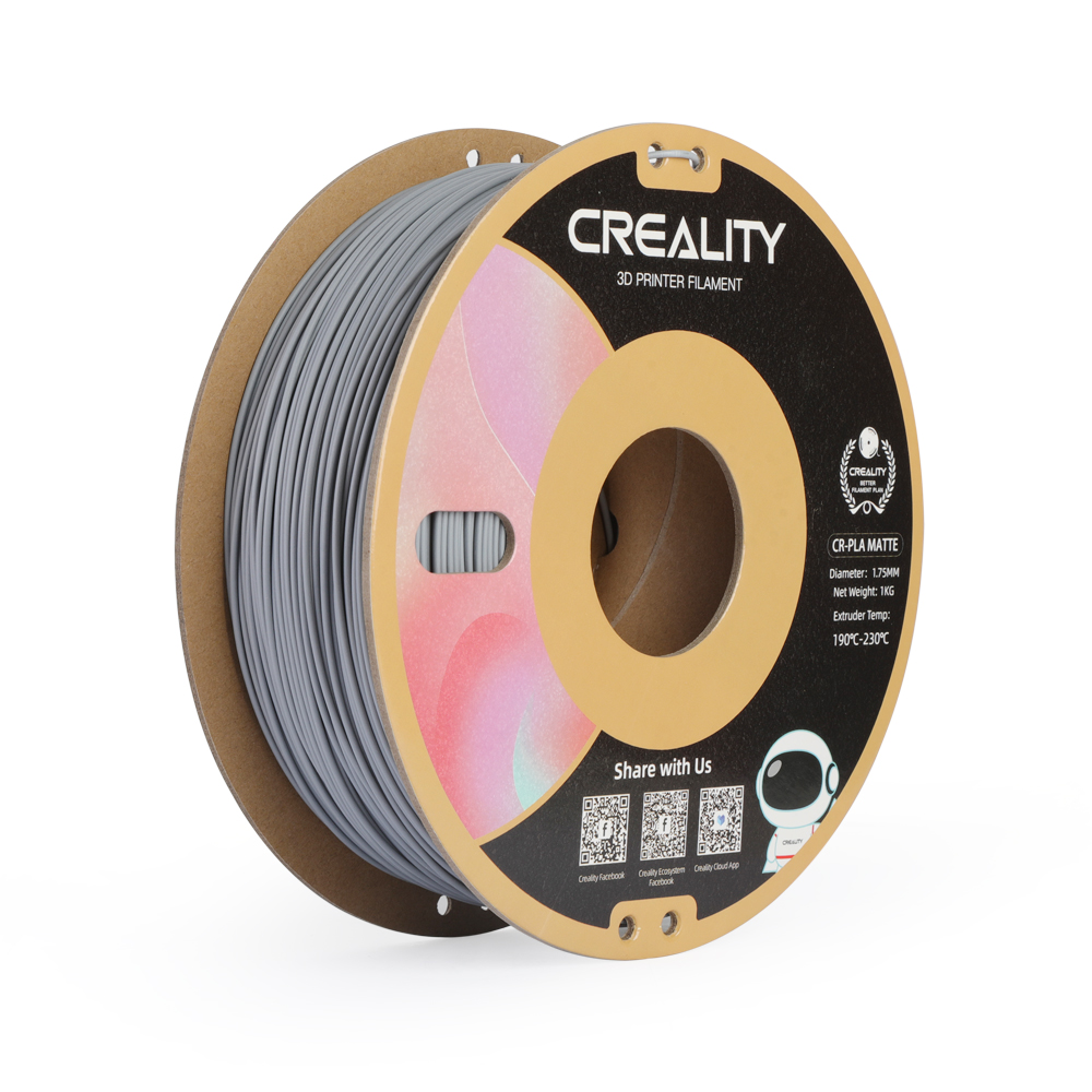 Creality CR-PLA Matte Filament,1.0Kg,1.75mm, Matte Grey.
