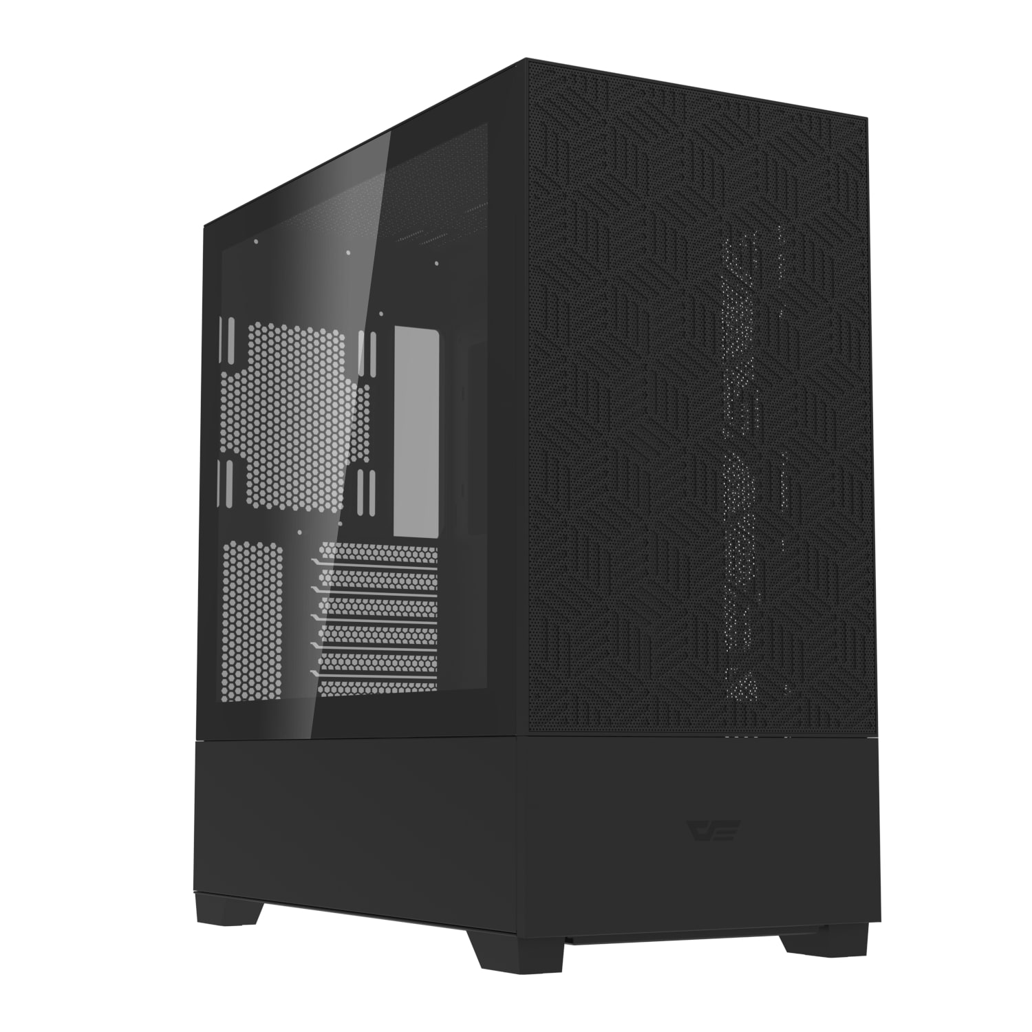 DarkFlash DF5000BS Mesh Boîtier d'ordinateur ATX, Compatible avec carte mère de connexion arrière, Noir