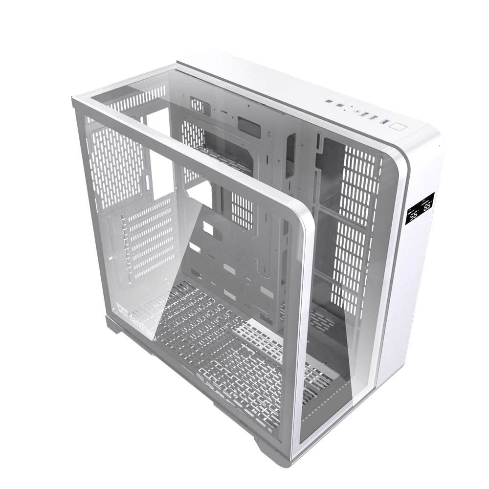 DarkFlash L280 Curve Panoramic ATX Computer Case, White