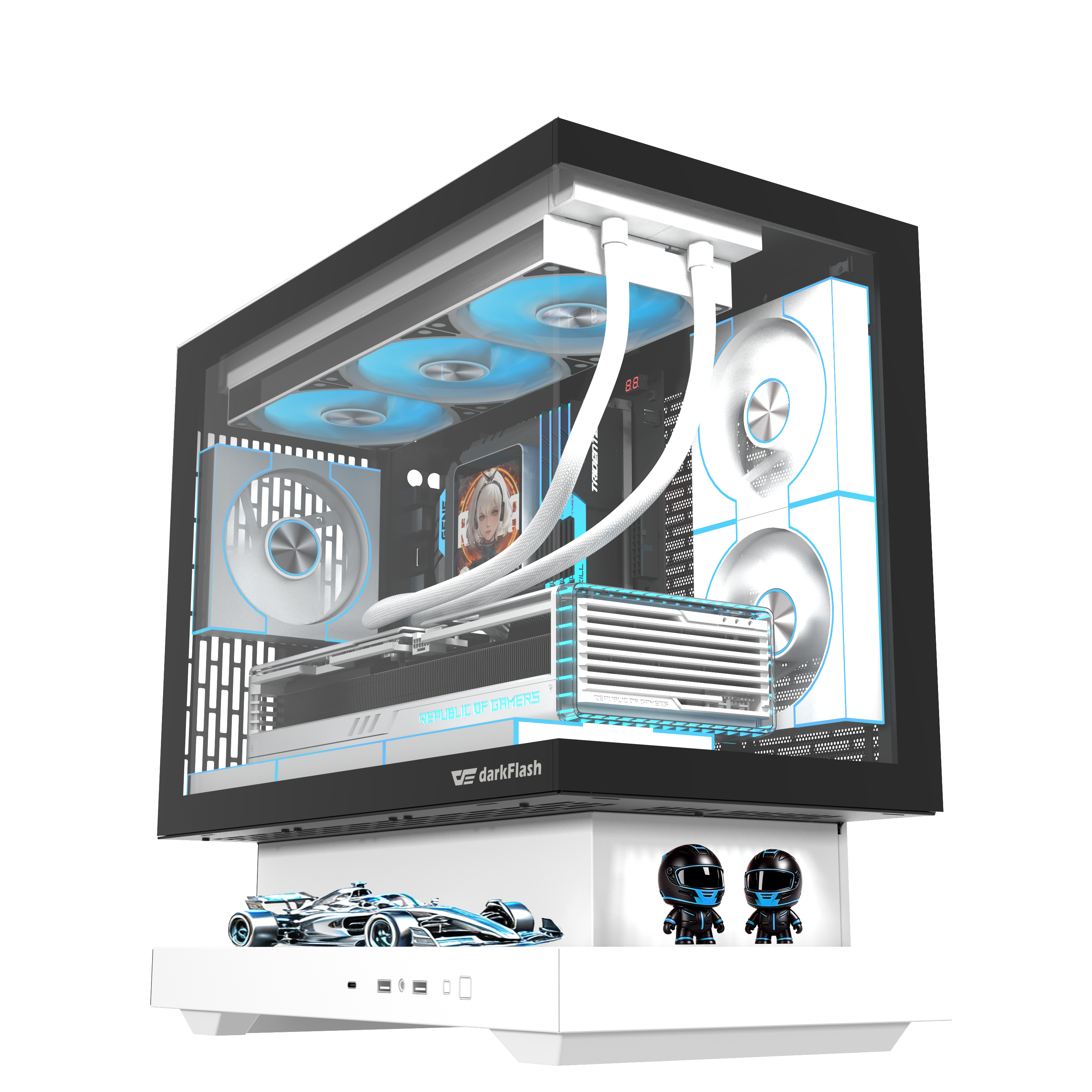 DarkFlash F1  FLOATRON M-ATX PC CASE  White