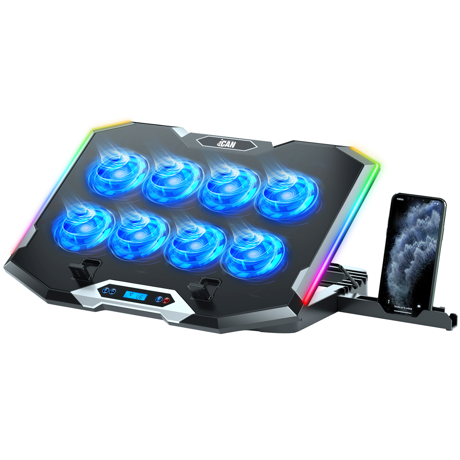 ICAN Gaming Laptop Cooling Pad with 8 Cooling Fans, for Laptop 15-17.3