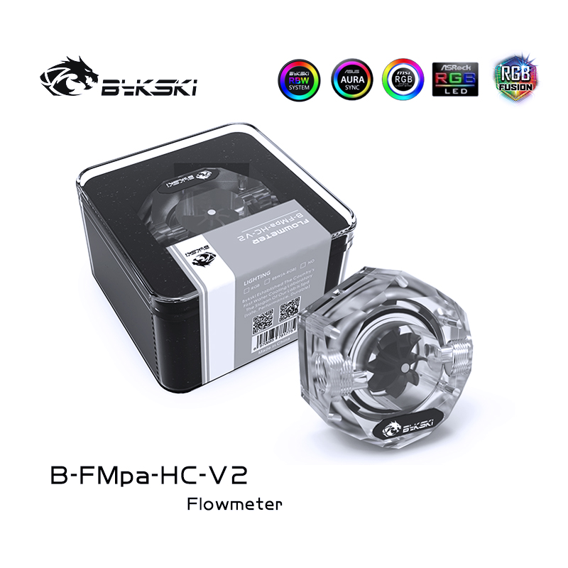 Indicateur de débit Bykski à 6 faces avec RVB adressable 5 V (RBW)