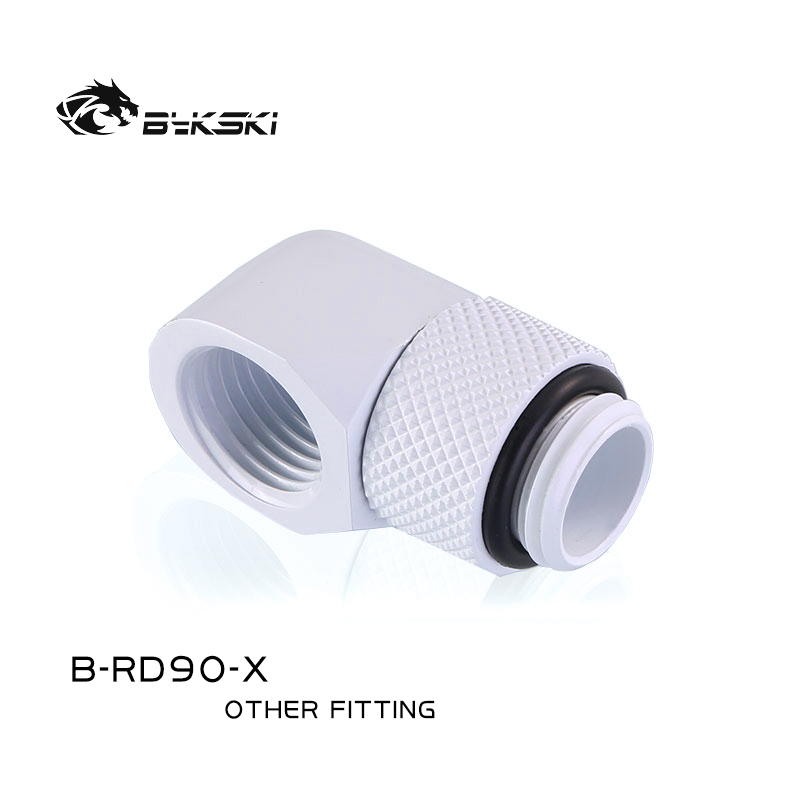 Bykski G 1/4in. Male to Female 90 Degree Rotary Elbow Fitting White