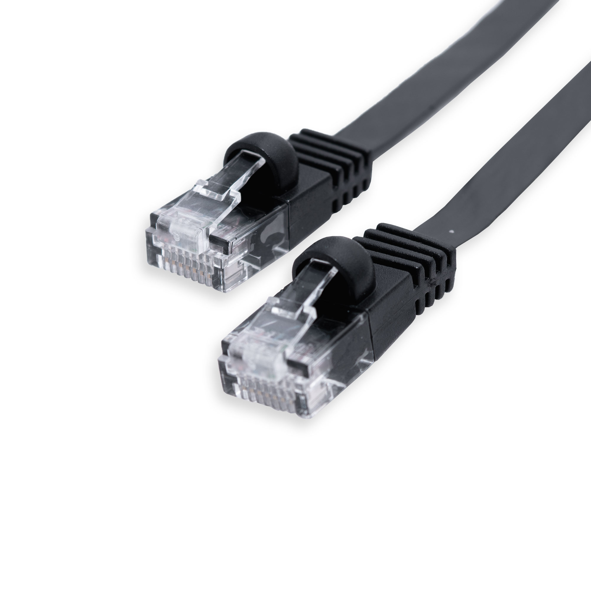 iCAN CAT6 Ethernet Patch Flat Cable, High Speed 1000Mbps 250MHz, UTP 32AWG, 3FT, Black