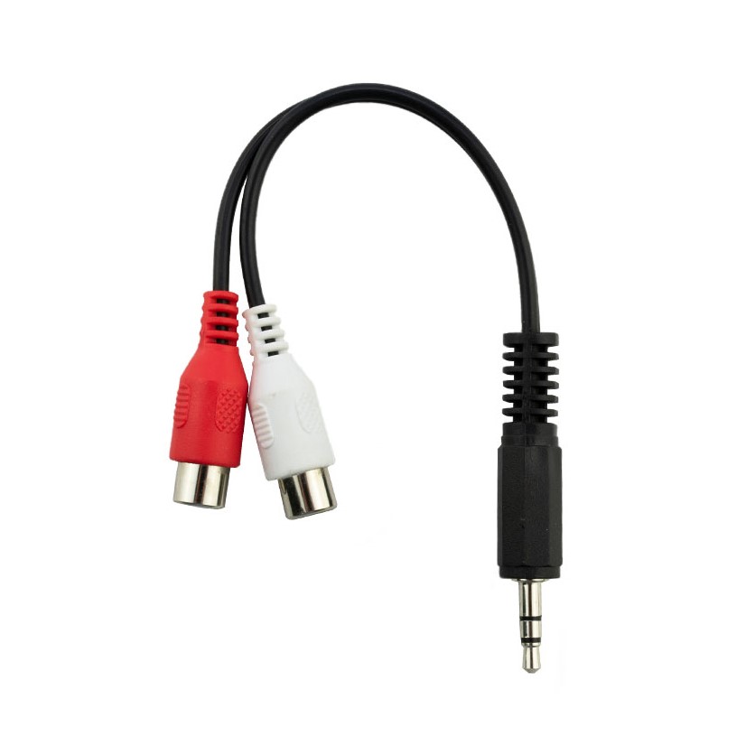 iCAN 28AWG 3.5mm Stereo Male to 2 RCA Female Adapter