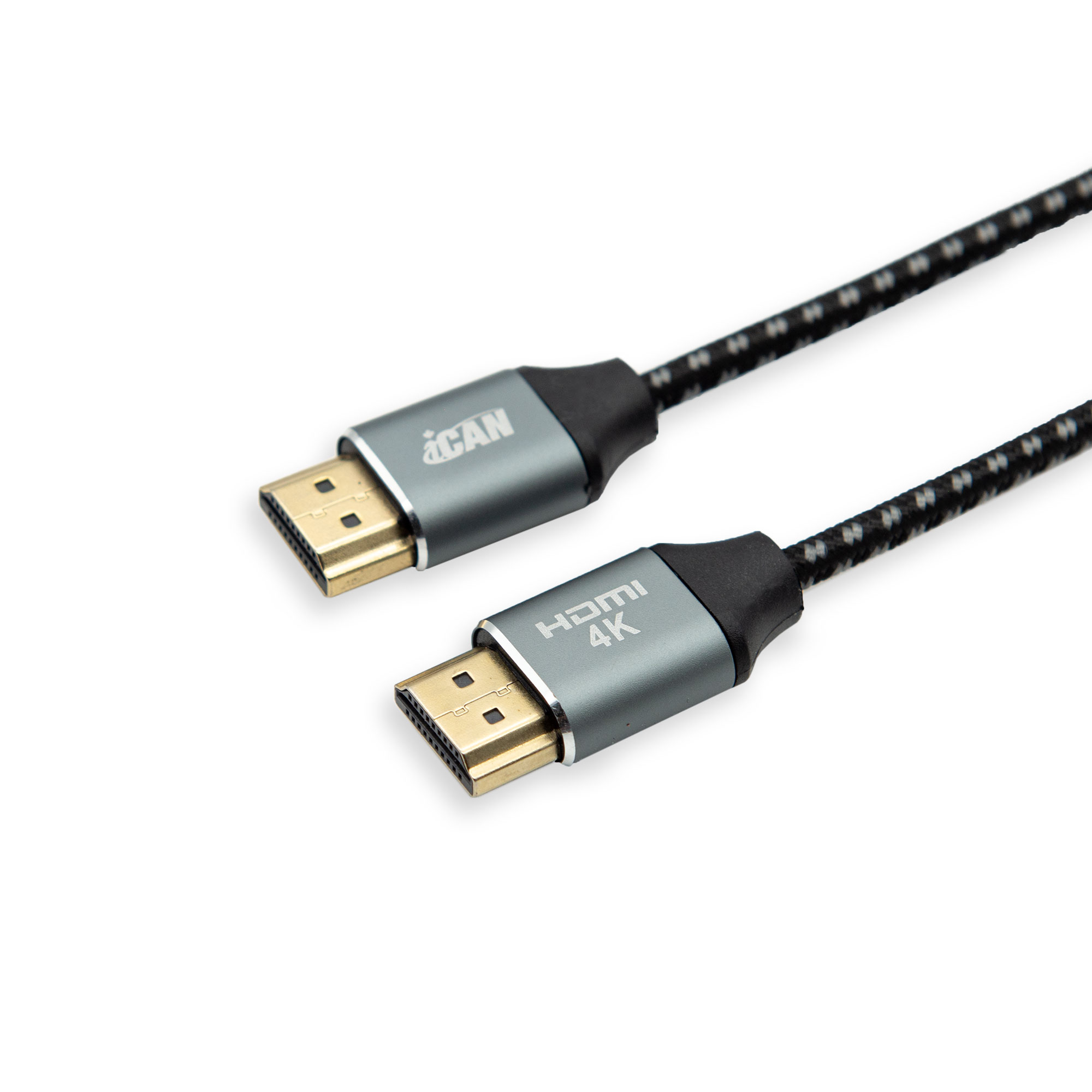 Câble HDMI 2.0 iCAN, 4K à 60 Hz, 18 Gps, super fin, tressé en nylon, M/M, 10 pieds