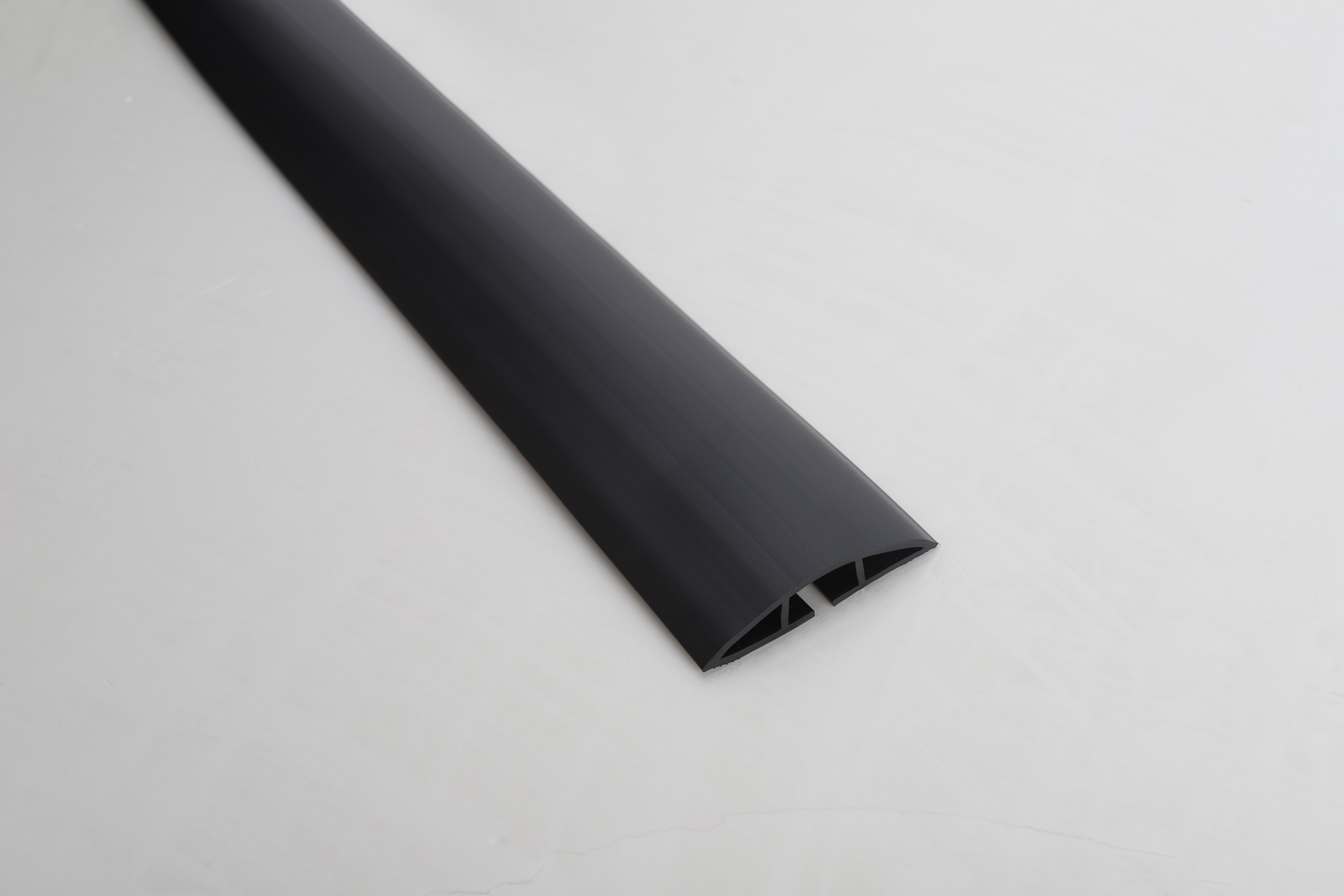 iCAN Floor Cable Cover / Protector (2.6" x 0.6") , Black, 10 ft(Open Box)
