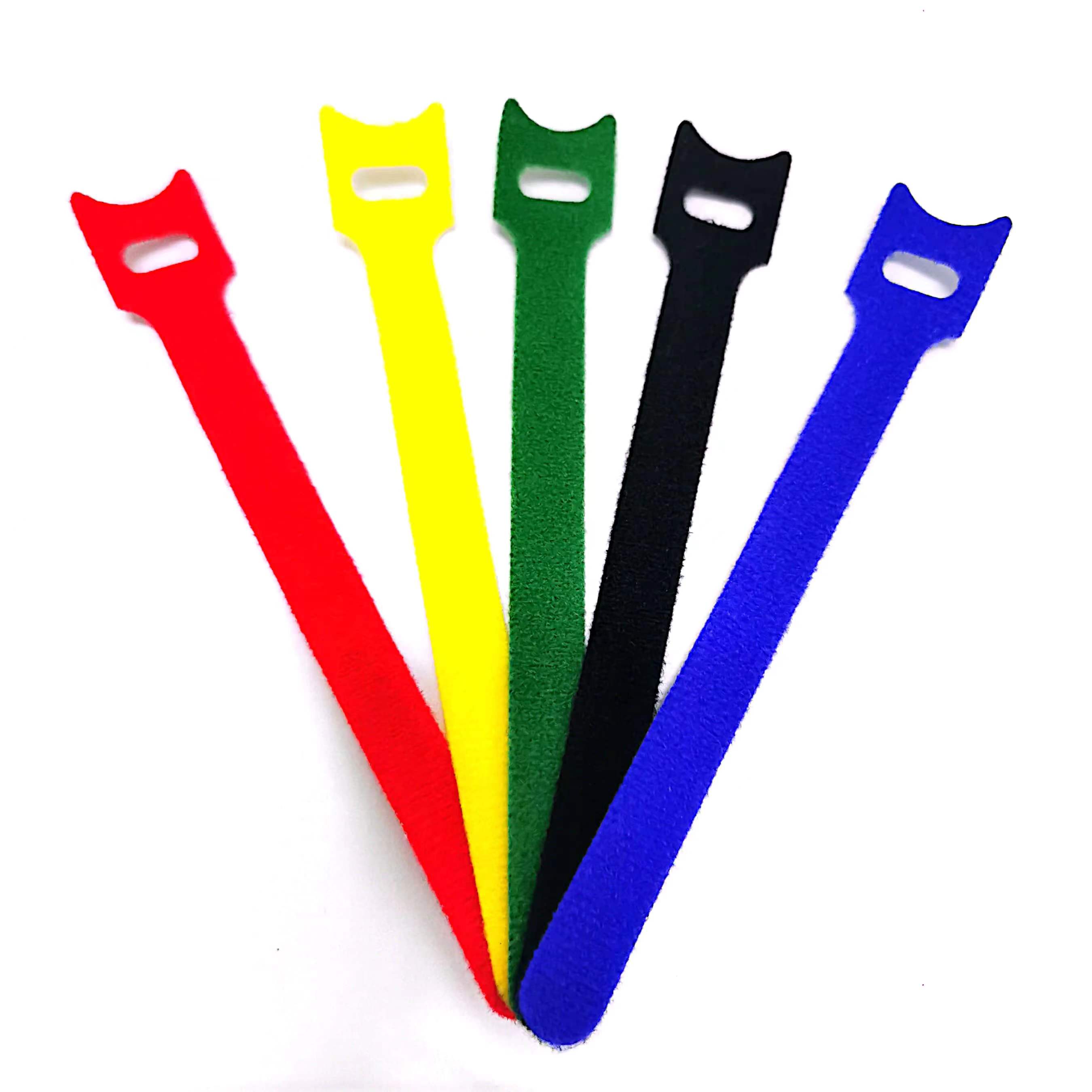 iCAN Lot de 50 Attaches de Câble Réutilisables/Sangles Velcro, 6-pouces, 5 couleurs