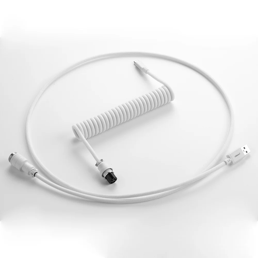 CableMod Pro - câble spiralé pour clavier (Blanc glacier, USB A à USB Type C, 150cm)(Open Box)