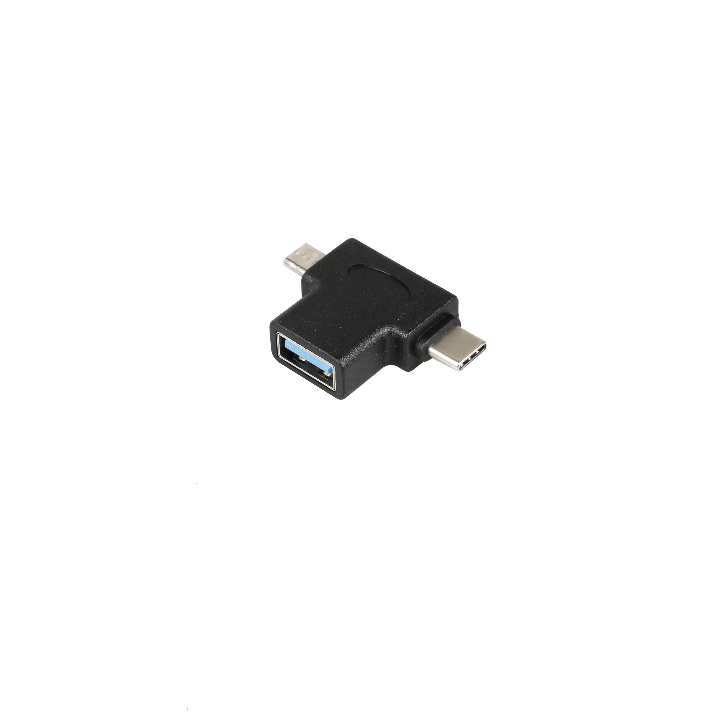 iCAN Adaptateur USB 3.0 A Femelle vers Type C Mâle / Micro USB Mâle, Noir
