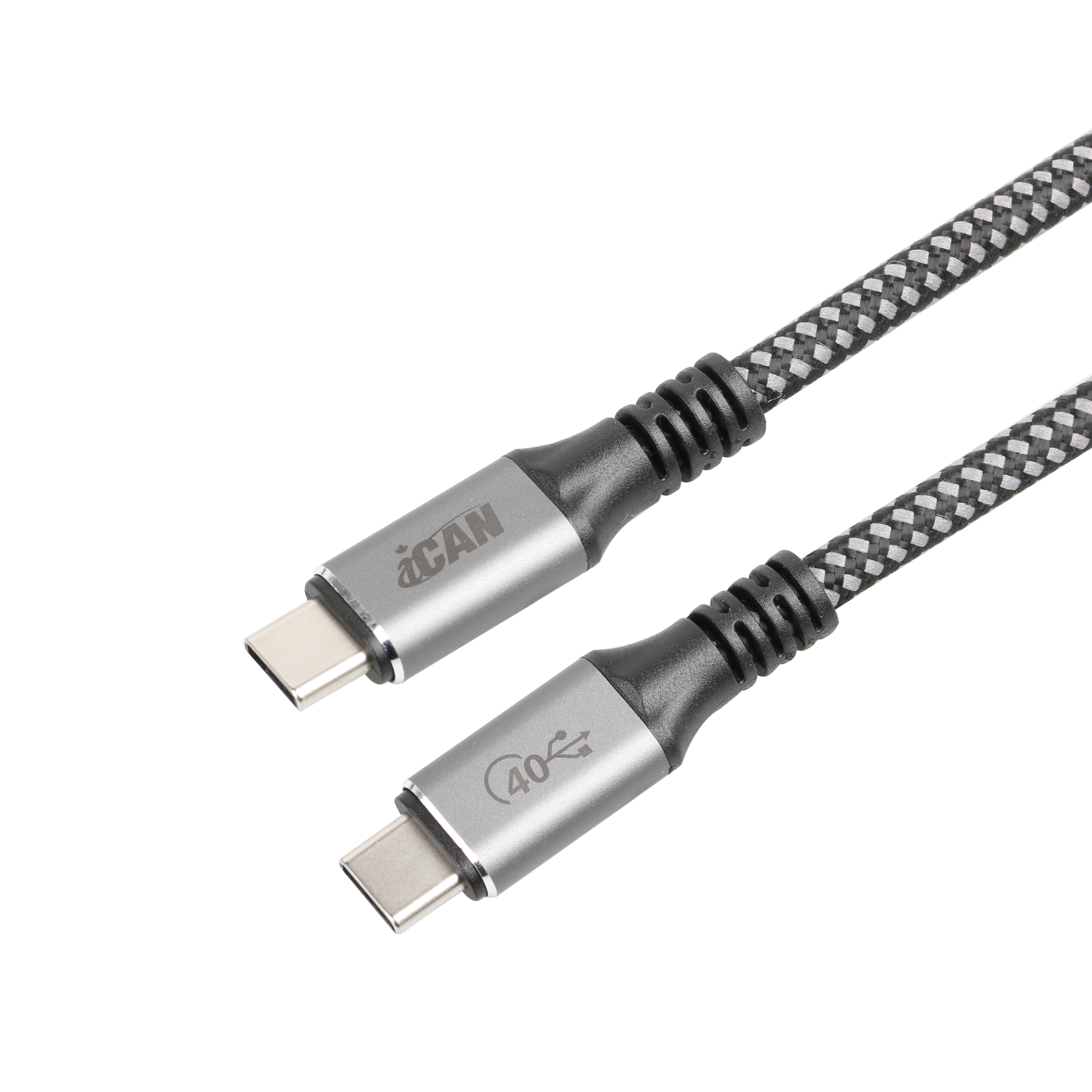 iCAN USB4 Type-C Male to Type-C Male Cable, 100W, 4ft