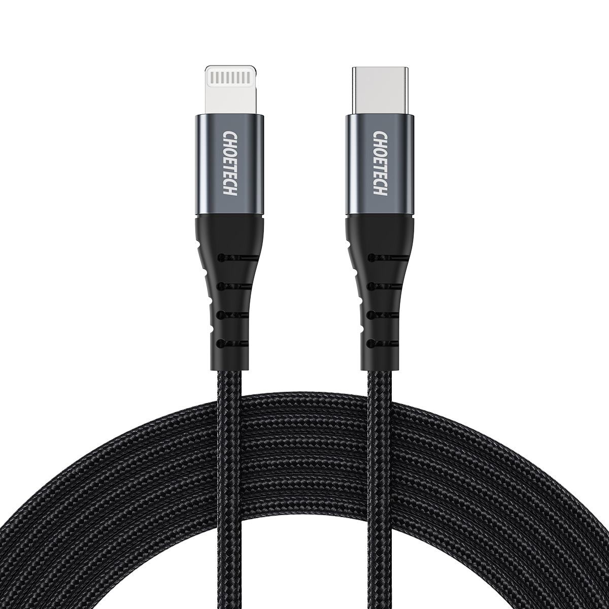 Choetech - Câble USB C vers Lightning [Certifié Apple MFi 2 m/6,6 pieds] Nylon tressé de qualité supérieure(Open Box)
