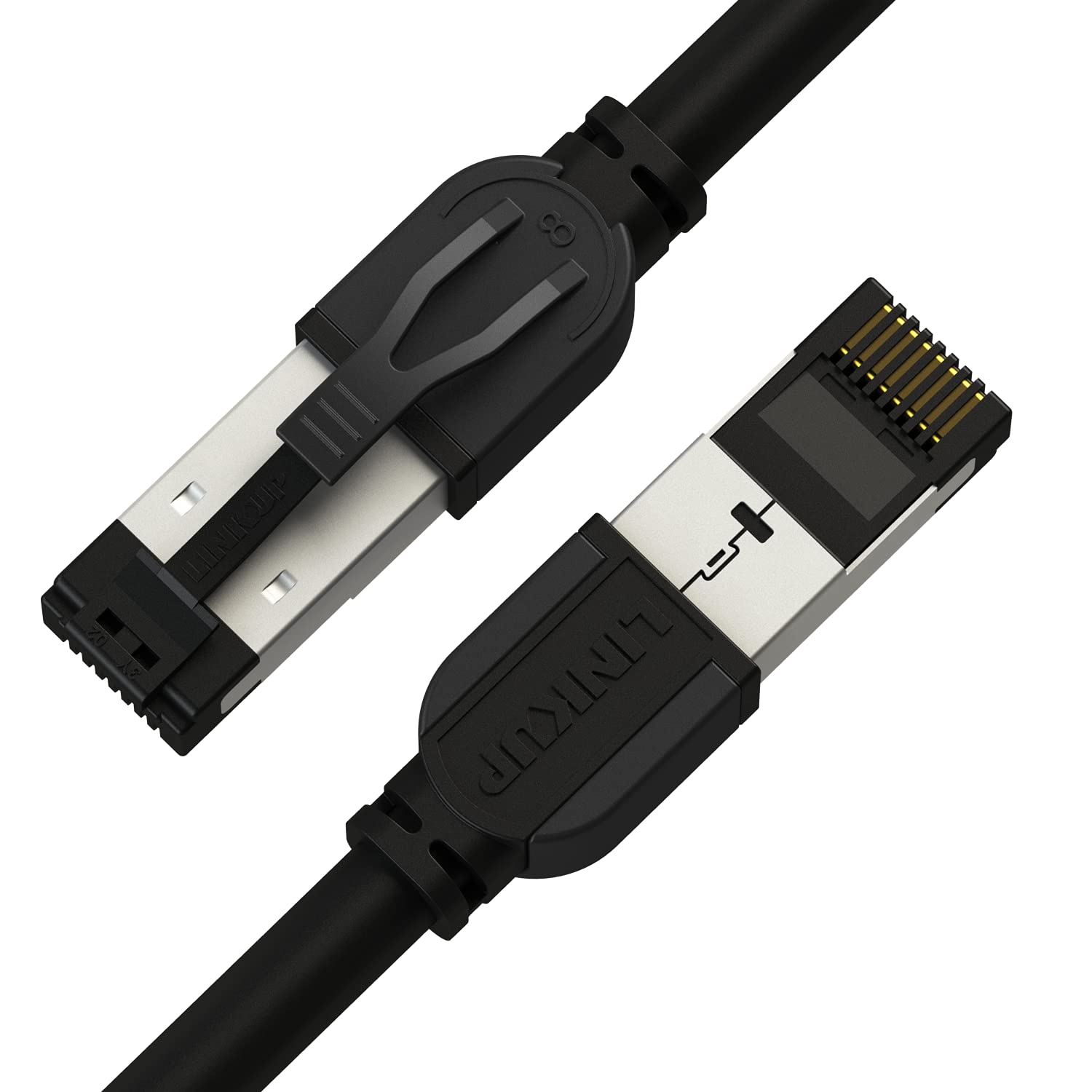 iCAN Cat8 Ethernet Patch Cable [Black] - 1ft (0.3m)