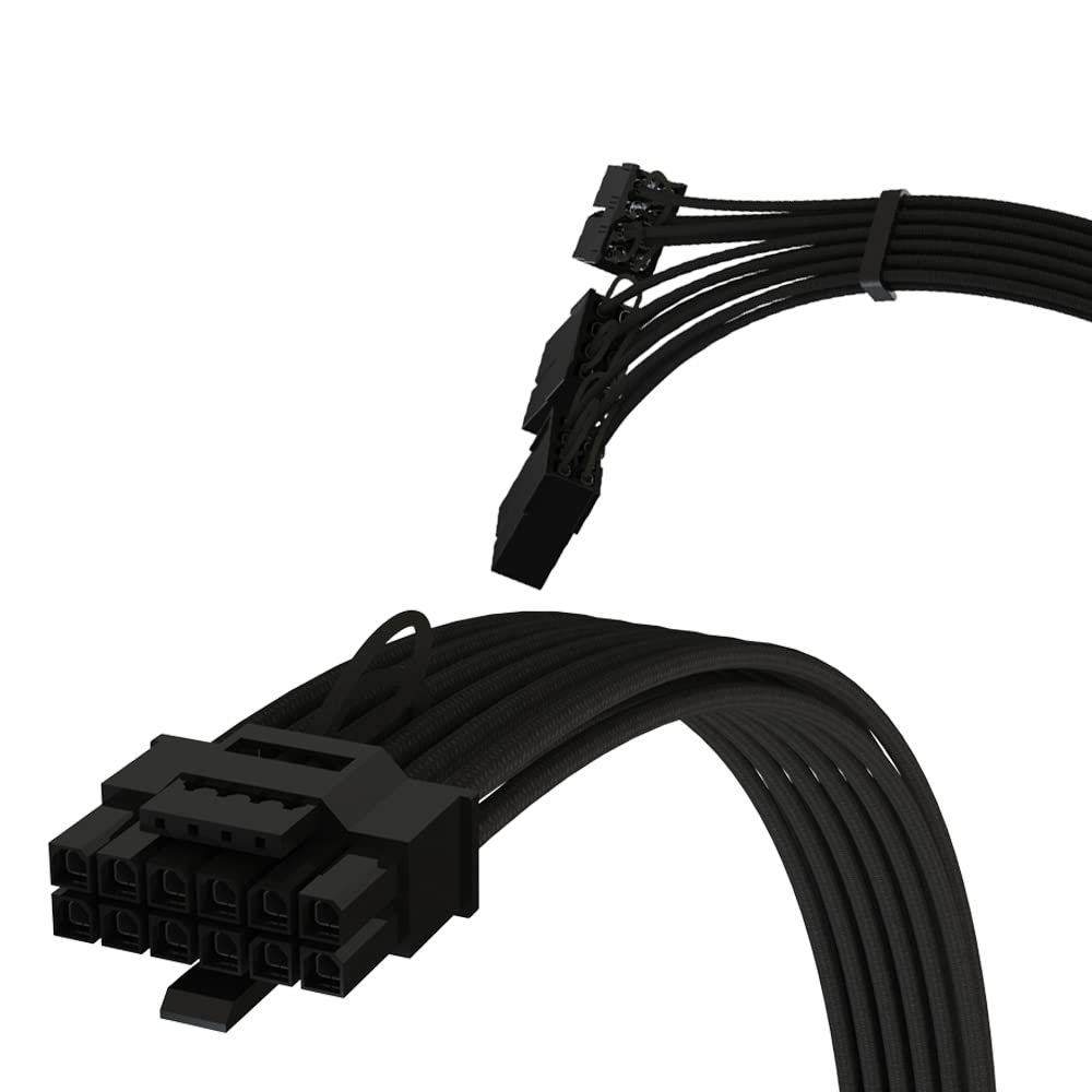 iCAN PCIE 5.0 12VHPWR 16Pin (12+4) to 3 x 8Pin - 30cm, Black