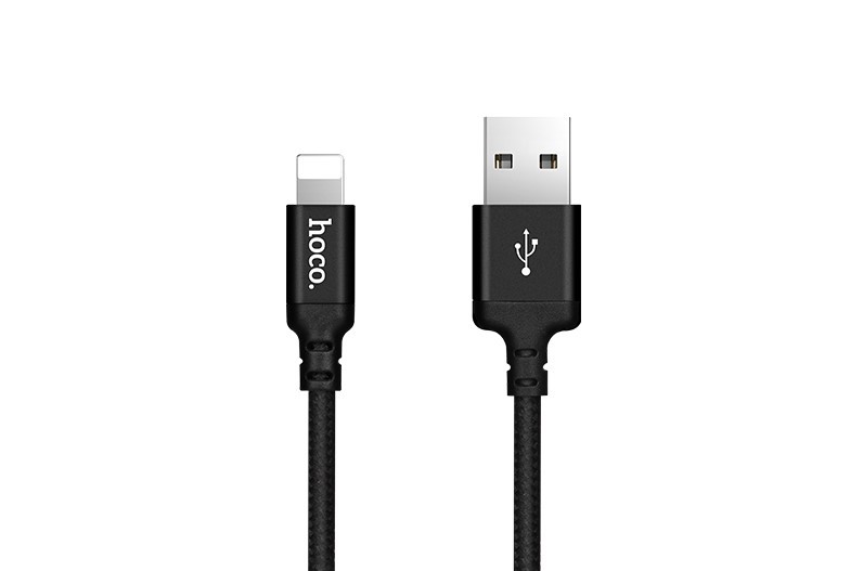 Câble de chargement HOCO "X14 Times Speed" pour iPhone, 2m (6,6pi), noir(Open Box)