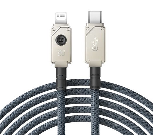 Série Incassable Baseus Câble de Chargement Rapide Type-C vers iP 20W, 1m (3,3 pi), Blanc Étoilé