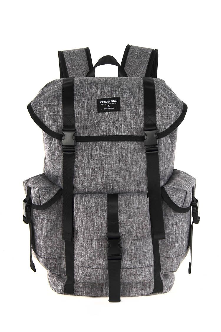 KINGSLONG 15.6" Backpack, Hiking Motorcycle Camping Traveling, Grey