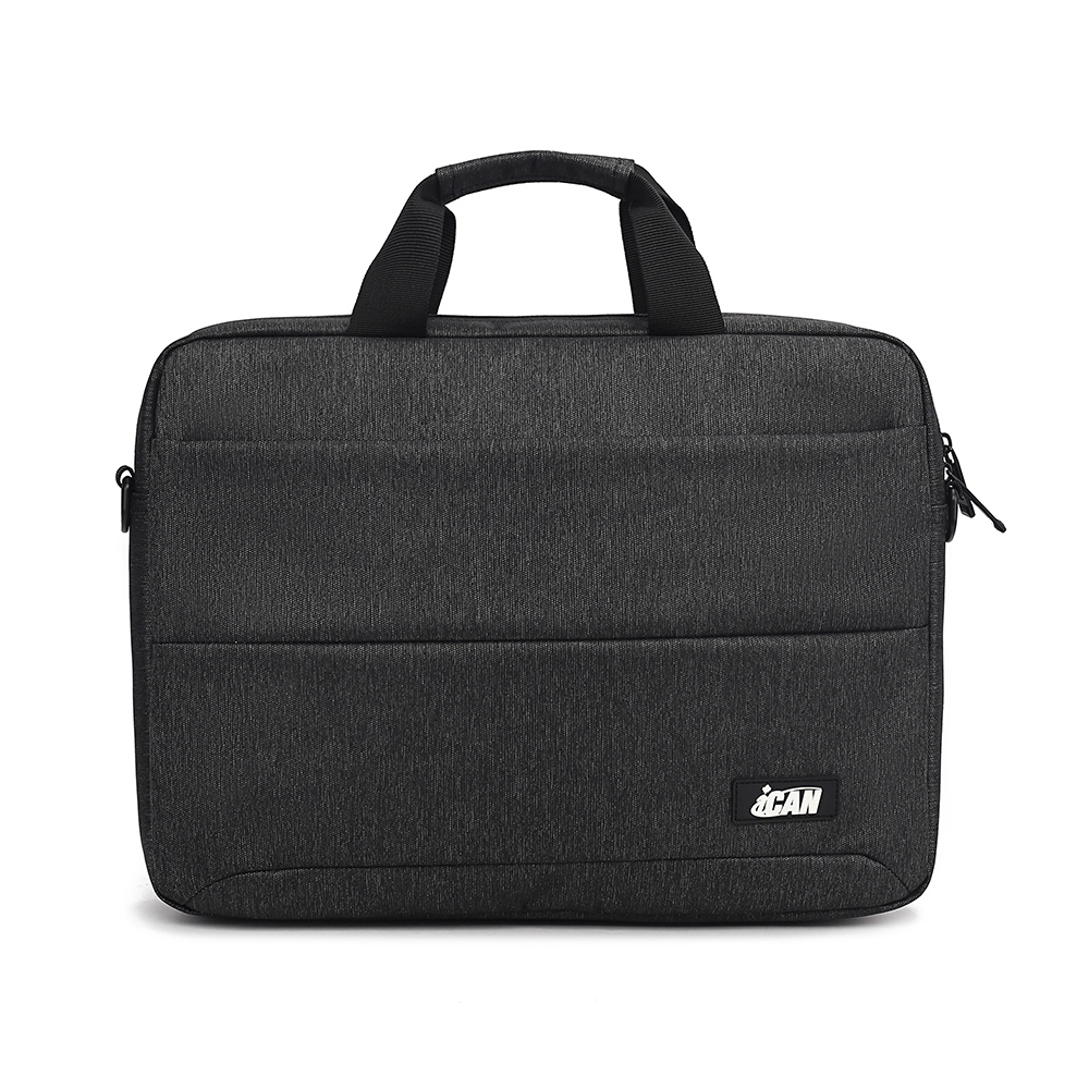 iCAN 15.6" Notebook Messenger Bag, Bubble Soft Case, Grey