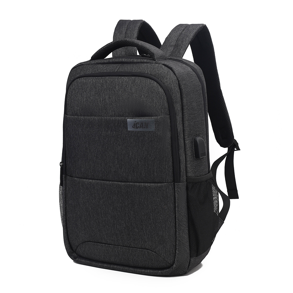 Sac à dos iiCAN pour ordinateur portable 15,6 pouces avec port de chargement USB, gris