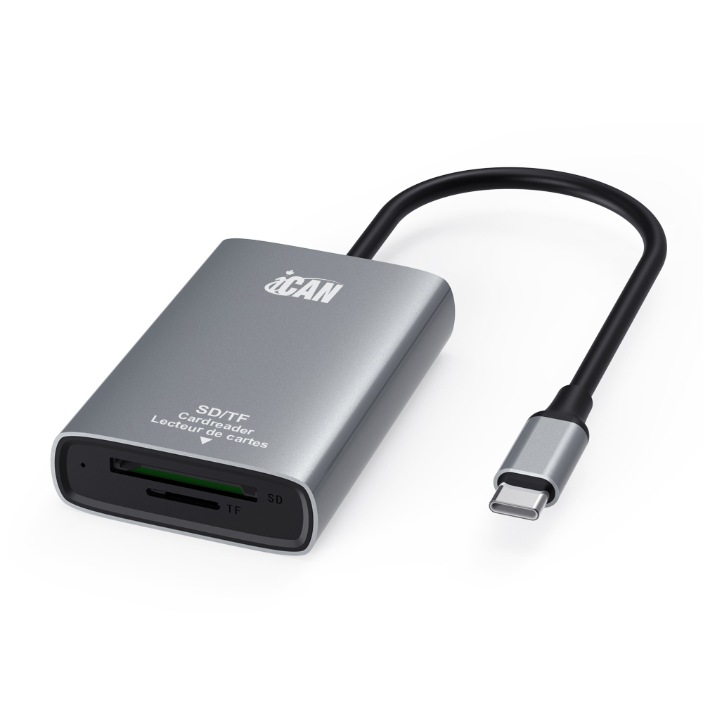iCAN TC176 2 in1 SD4.0 and TF4.0 Card Reader