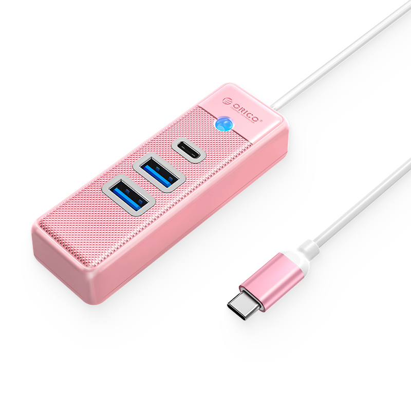 ORICO 3-Port USB3.0-A*2 & Type-C*1 Hub - Entrée USB C - Rose