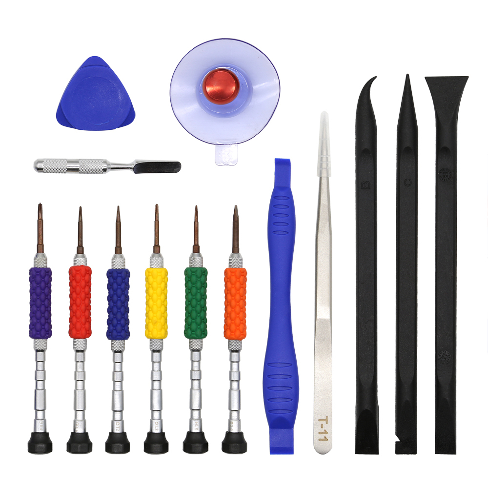 King'sdun KS-8414 Kit de tournevis de précision 14 pièces pour la réparation d'iPhone, HUAWEI et Samsung.