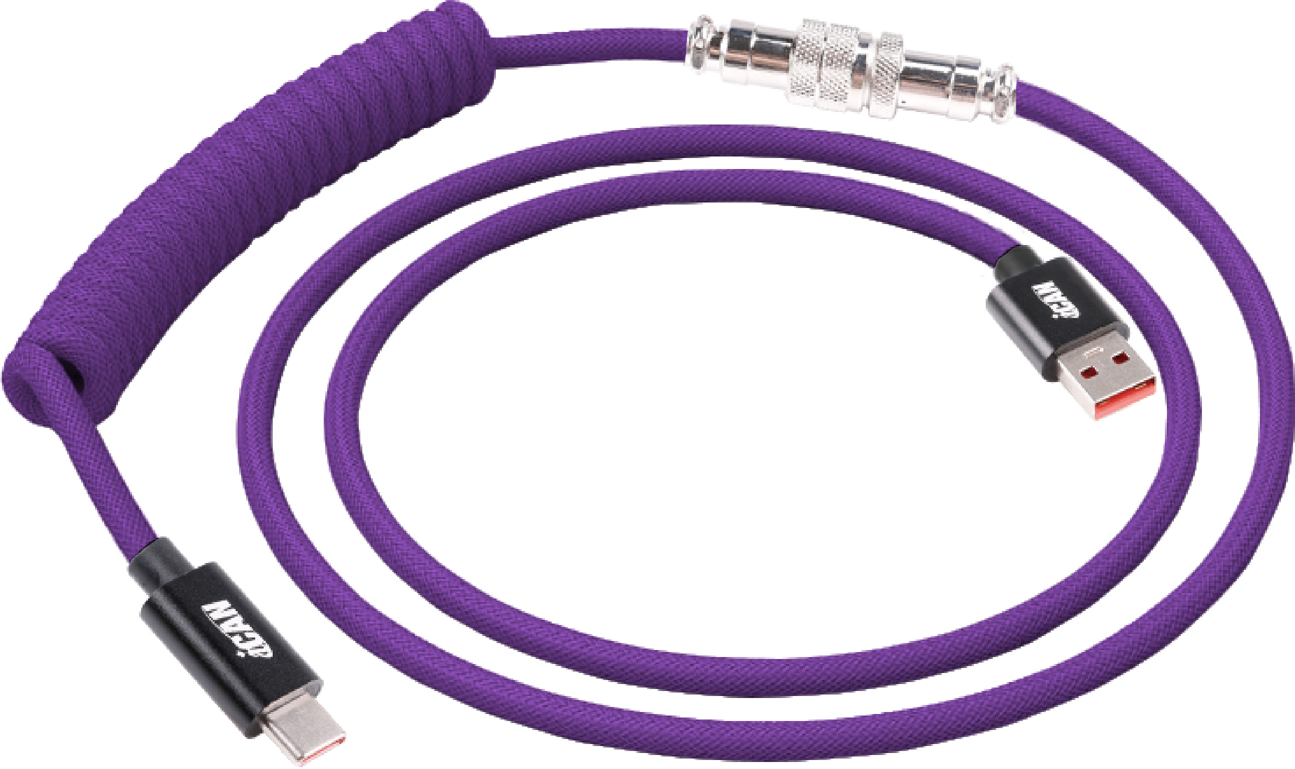 iCAN Type-A Male to Type-C Male Keyboard Cable, Purple, 5ft