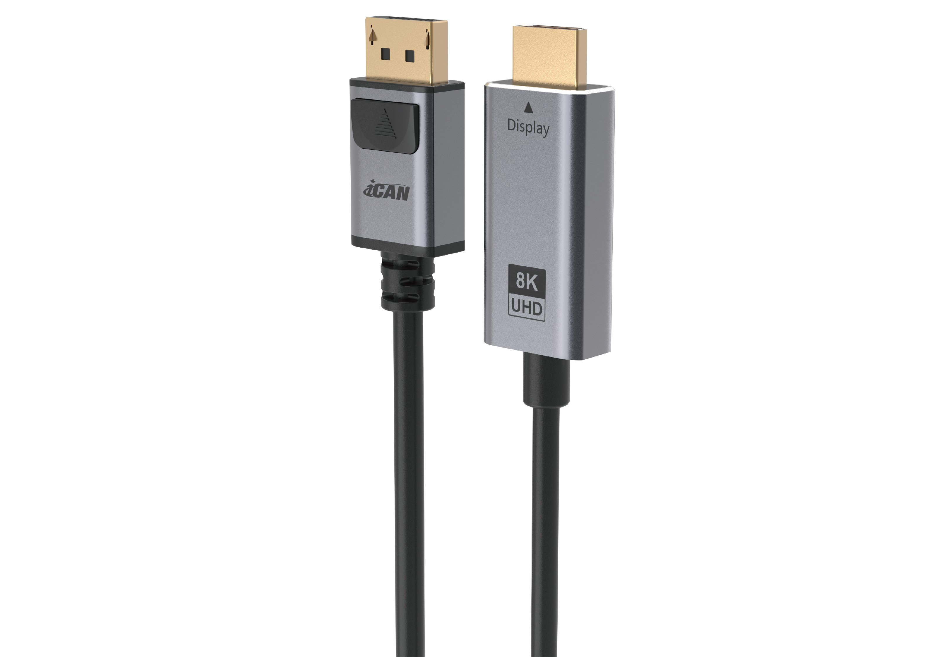 Câble iCAN DisplayPort vers HDMI, mâle vers mâle, 8K, 6 pieds, noir