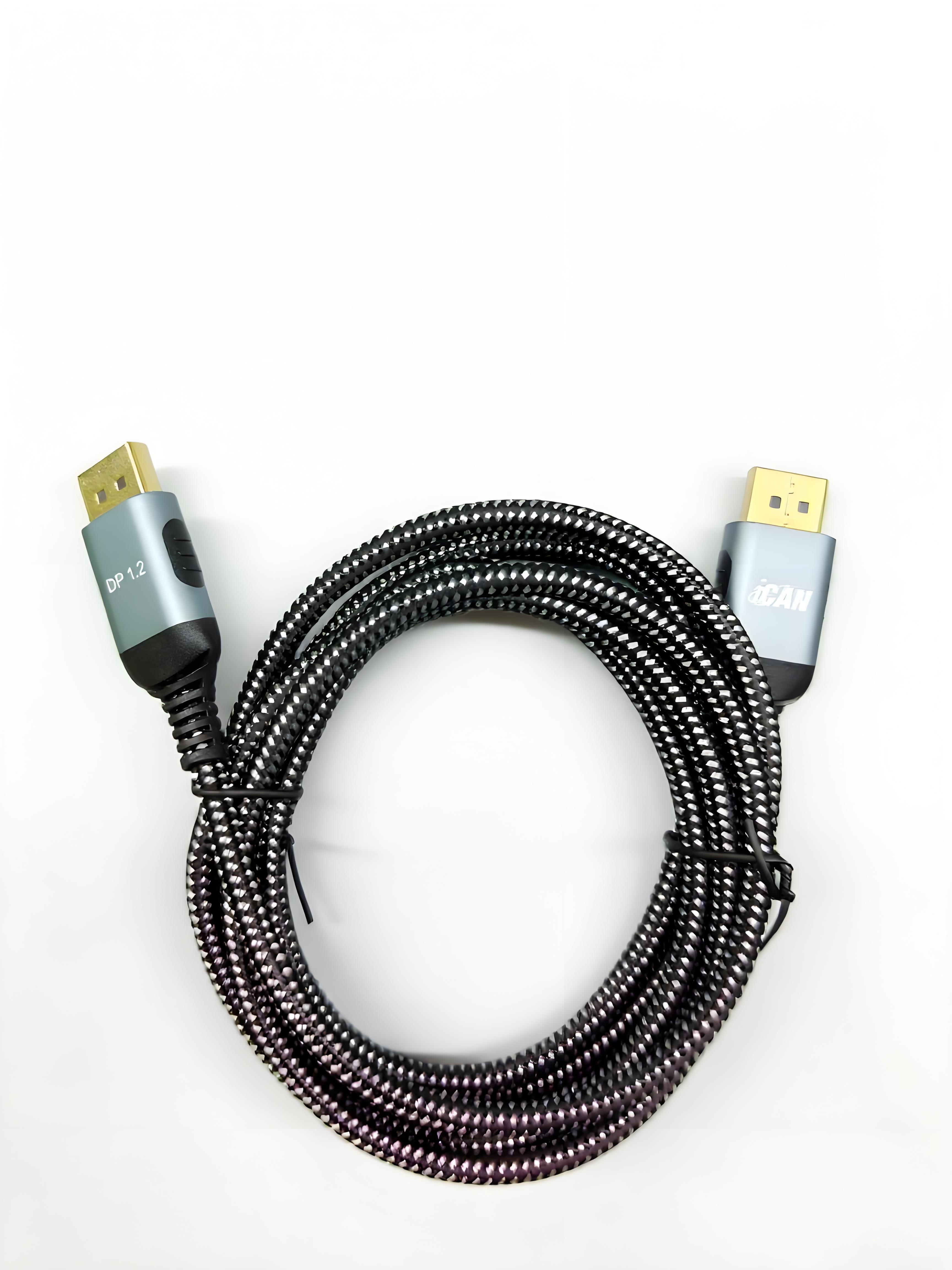 Câble iCAN DisplayPort1.2, mâle vers mâle, plaqué or, 4K à 60 Hz, 6 pieds
