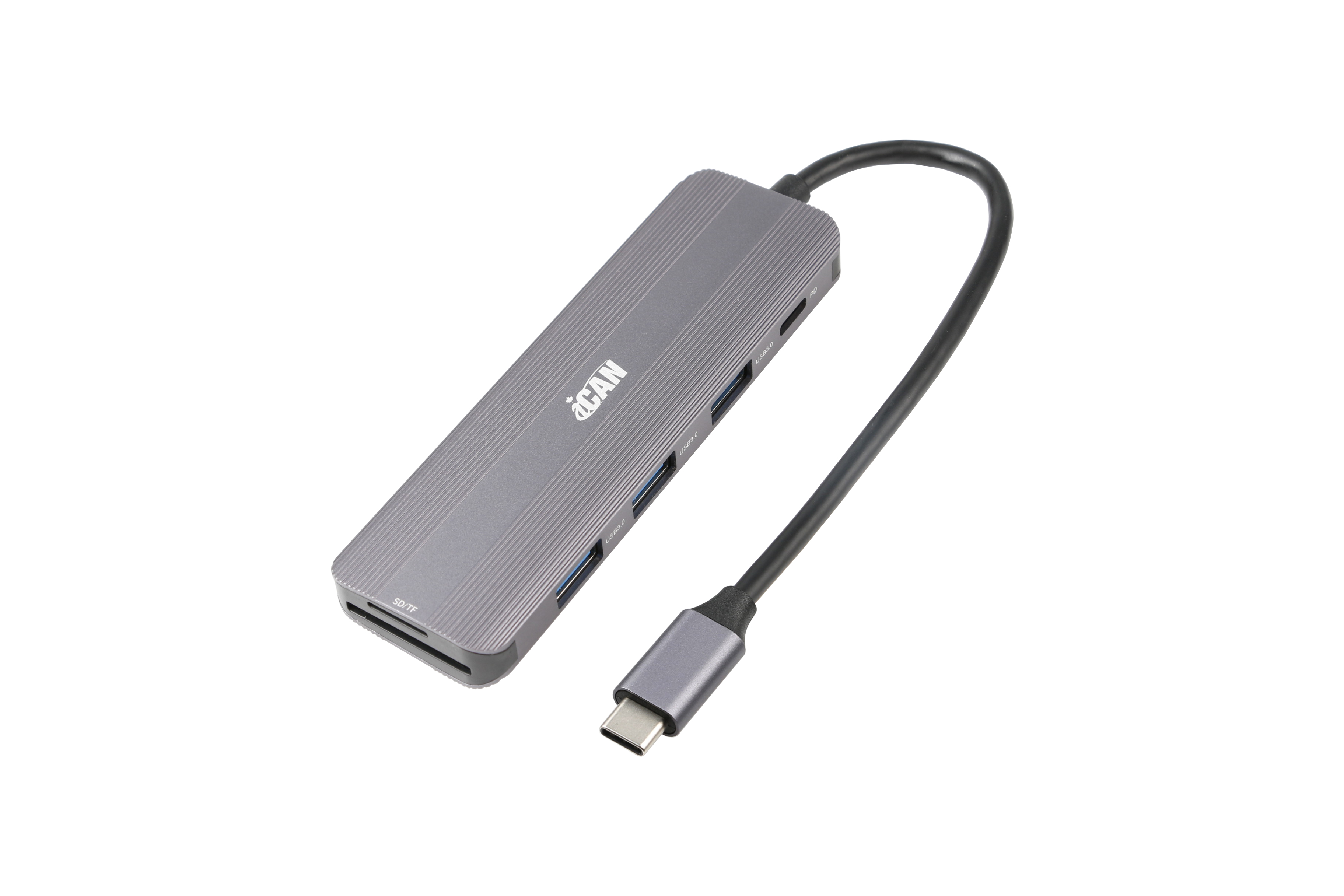iCAN 6-in-1 USB-C Hub with SD/TF Card Readers and PD 100W